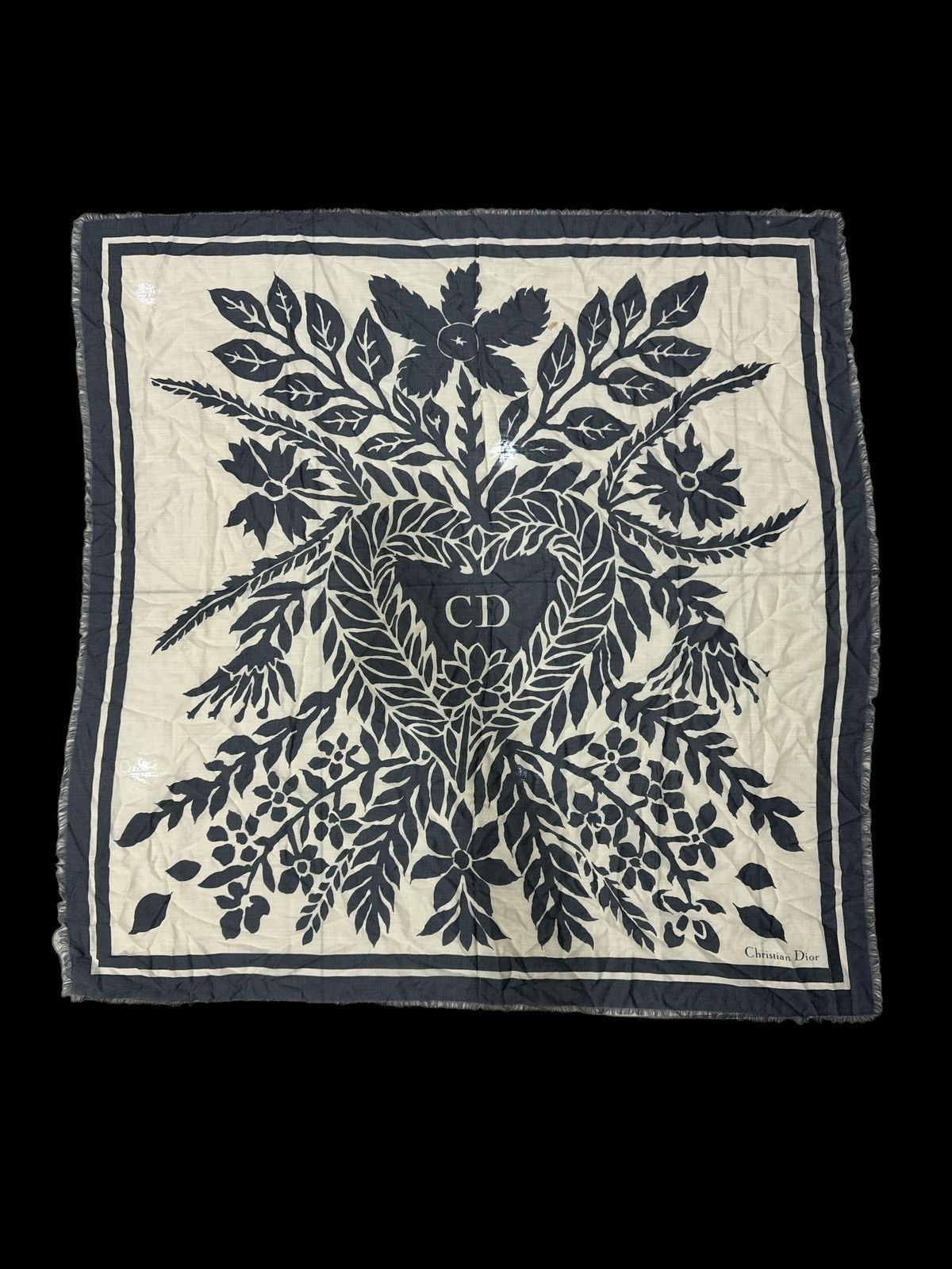 Christian Dior Monsieur VINTAGE CHRISTIAN DIOR LARGE STOLE SCARF 44" x 45.5" Size ONE SIZE - 1 Thumbnail
