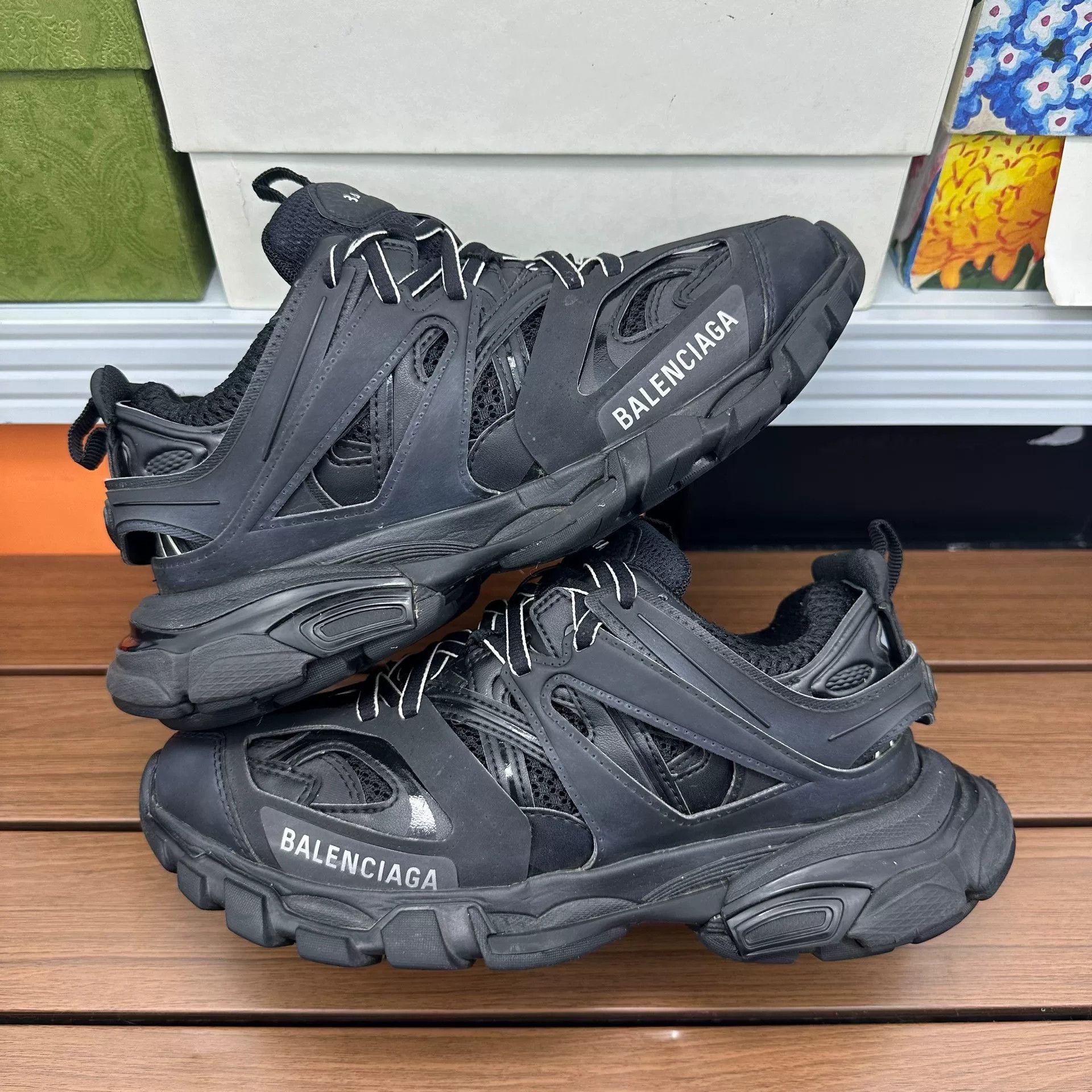 Balenciaga Balenciaga Distressed Black Lowtop Sneakers it_37 Women Size US 7 / IT 37 - 1 Thumbnail