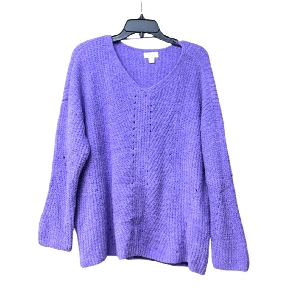 Other Style & Co Cozy Chenille V-Neck Sweater, Lilac Kiss, L Size L / US 10 / IT 46 - 10 Thumbnail