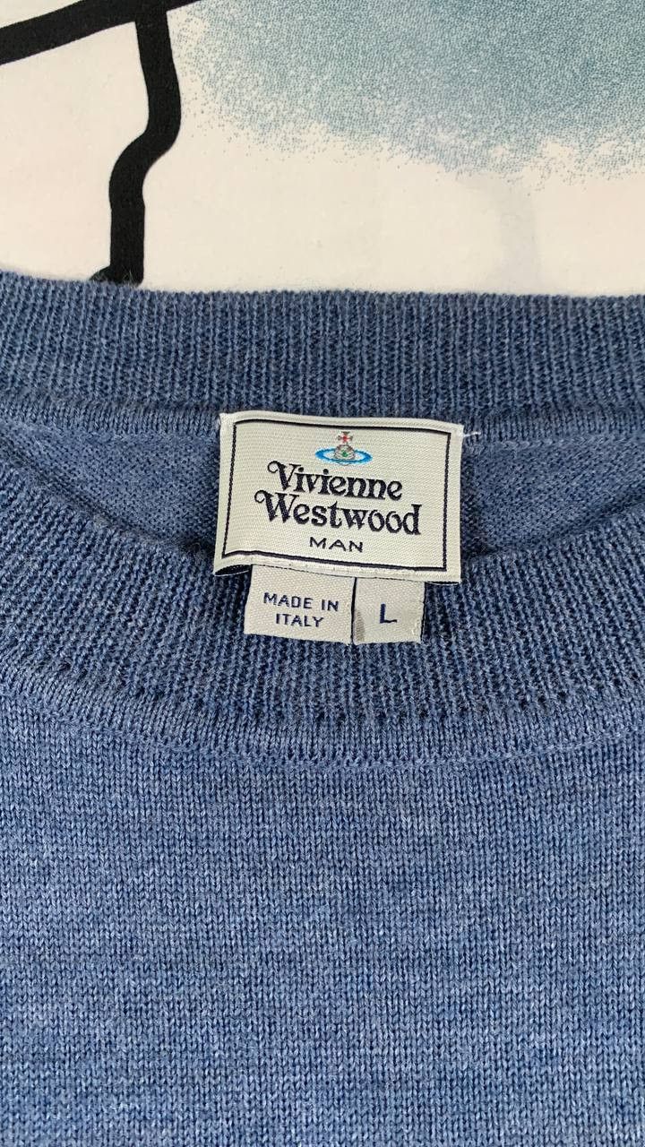 Vivienne Westwood Vivienne Westwood wool sweater with orb logo in blue Size US L / EU 52-54 / 3 - 4 Thumbnail