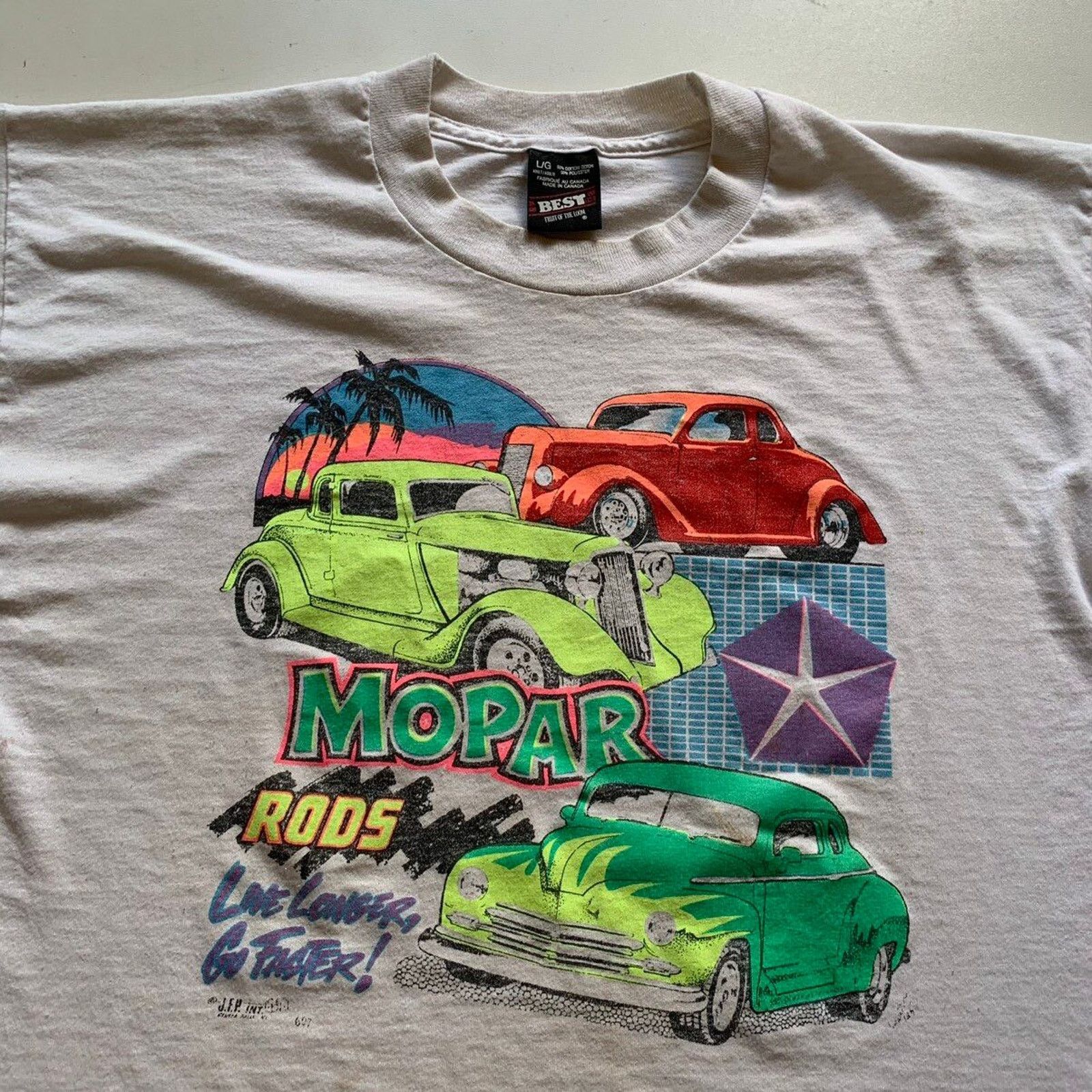 Vintage Vintage 90s Mopar Hot Rods Car Art T Shirt Large Made In USA Size US L / EU 52-54 / 3 - 2 Thumbnail