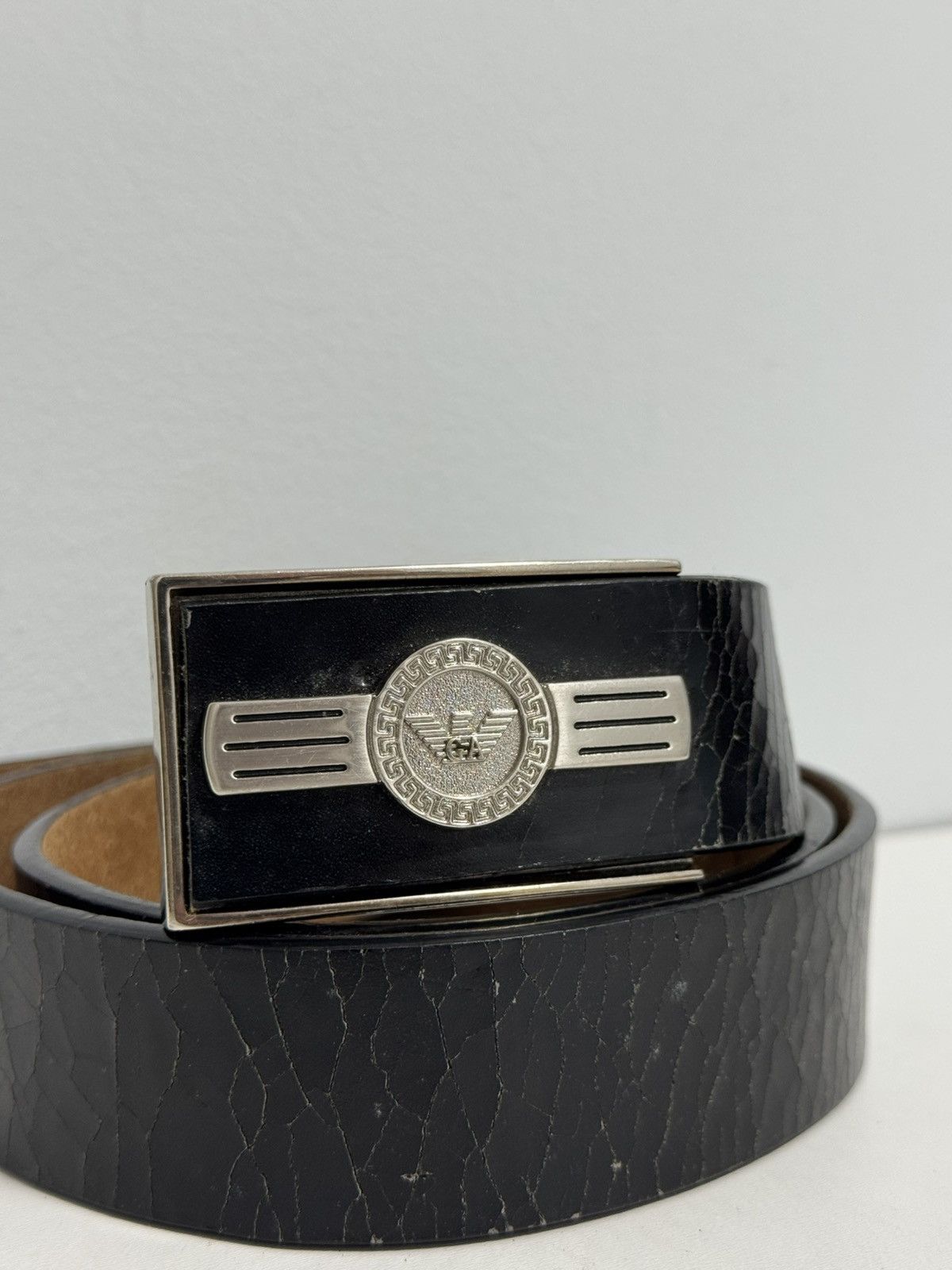 Armani Armani Vintage Y2K style Hype Belt Leather Size ONE SIZE - 3 Thumbnail