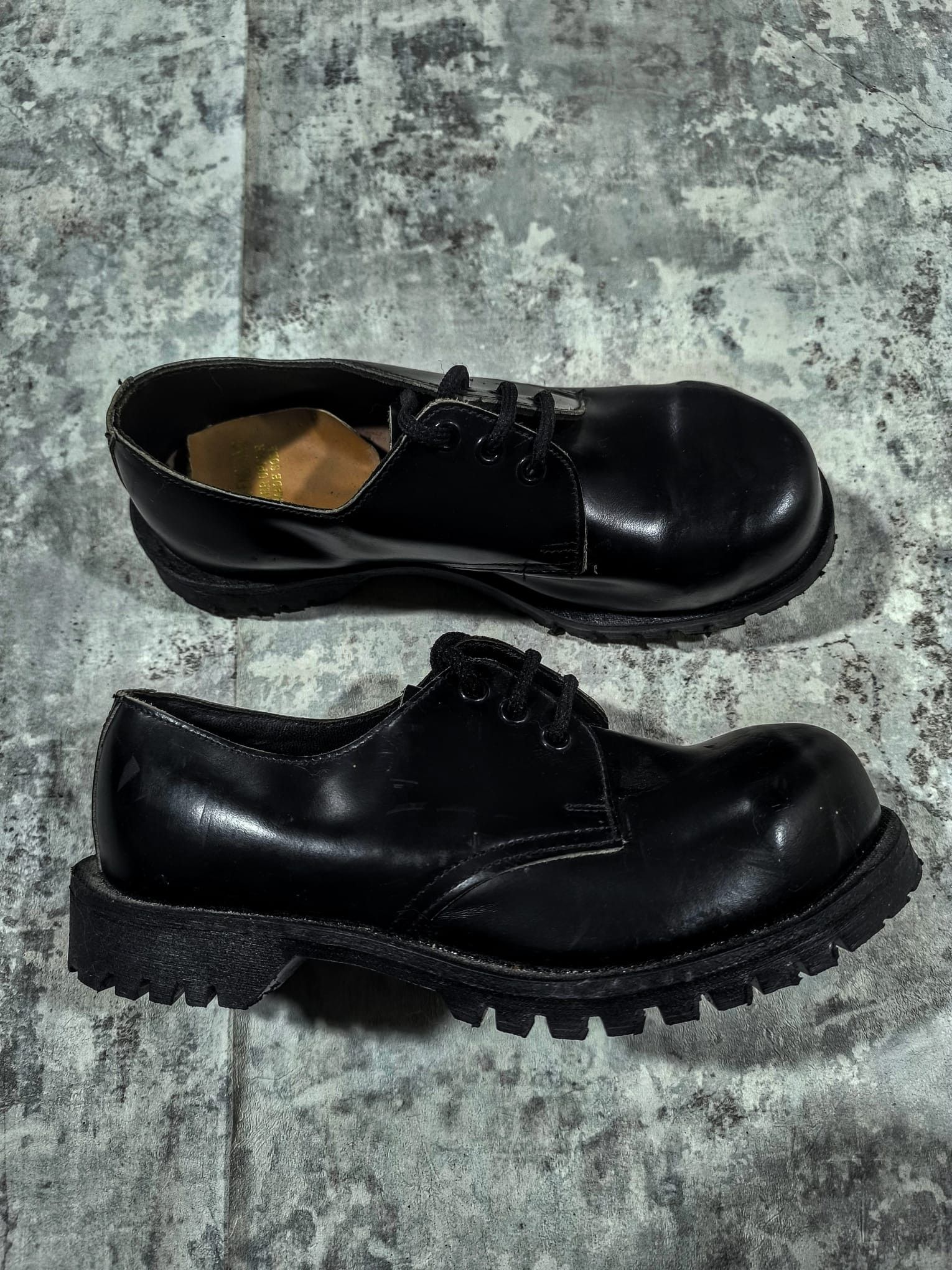 Genuine Leather vintage GettaGrip Metal Front Chunky Derby Made in England Size US 7 / IT 37 - 3 Thumbnail