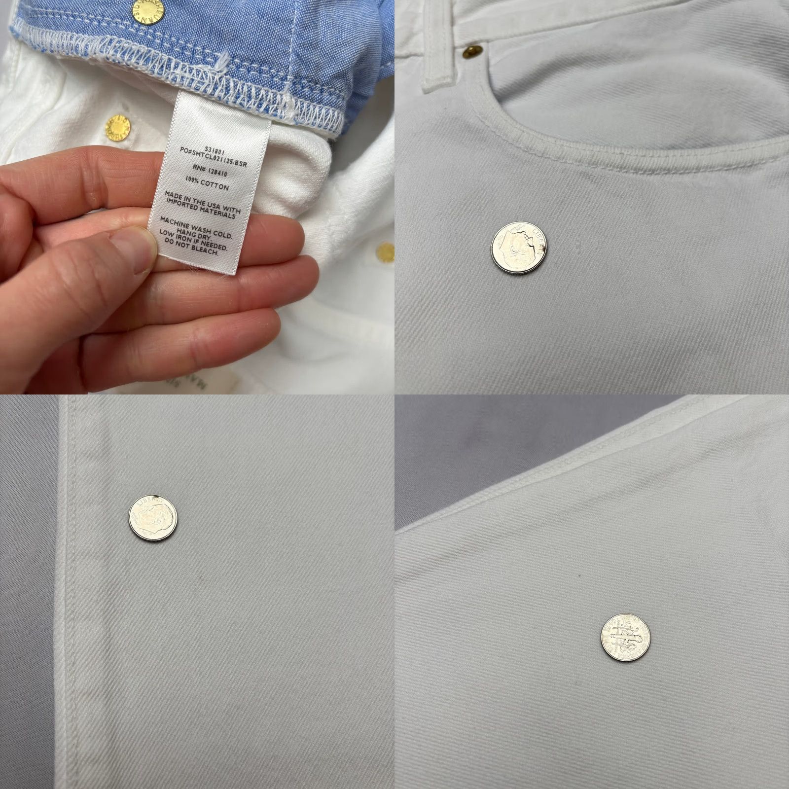 Sid Mashburn Sid Mashburn Jeans Straight 36x34 White Garment Dyed Denim Mens Size US 36 / EU 52 - 8 Thumbnail