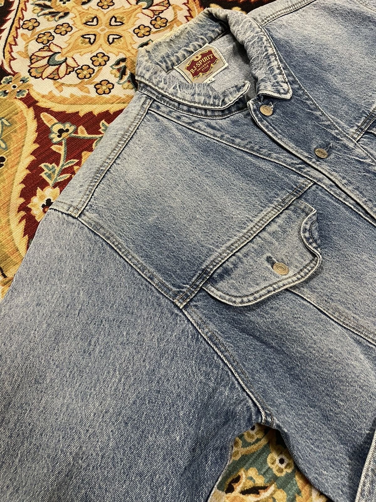 Vintage Bj Spirit Trucker Distressed Denim Vintage Jacket Size US M / EU 48-50 / 2 - 4 Thumbnail