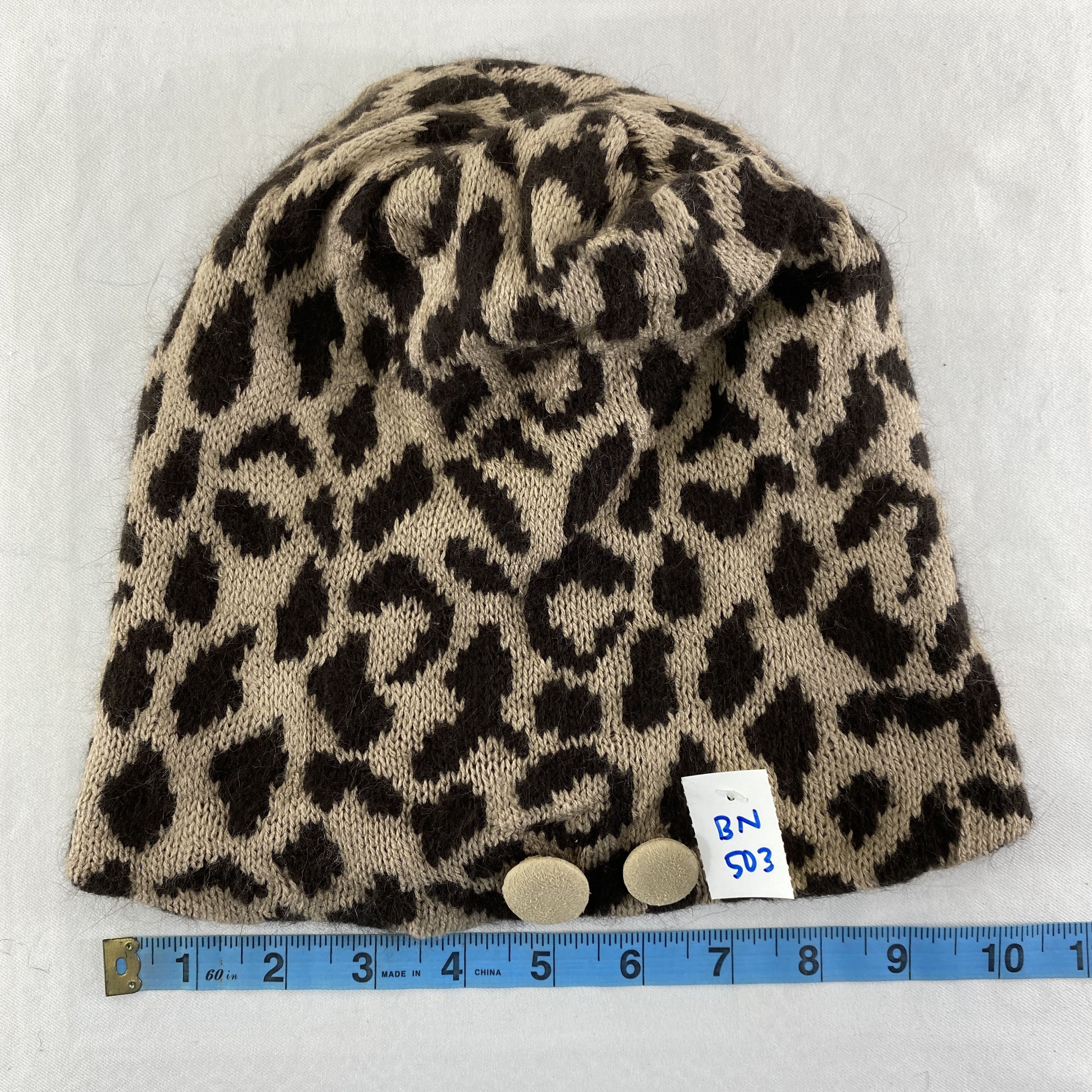 Japanese Brand Vintage Leopard Snow Cap Hat Beanie -BN503 Size ONE SIZE - 4 Thumbnail