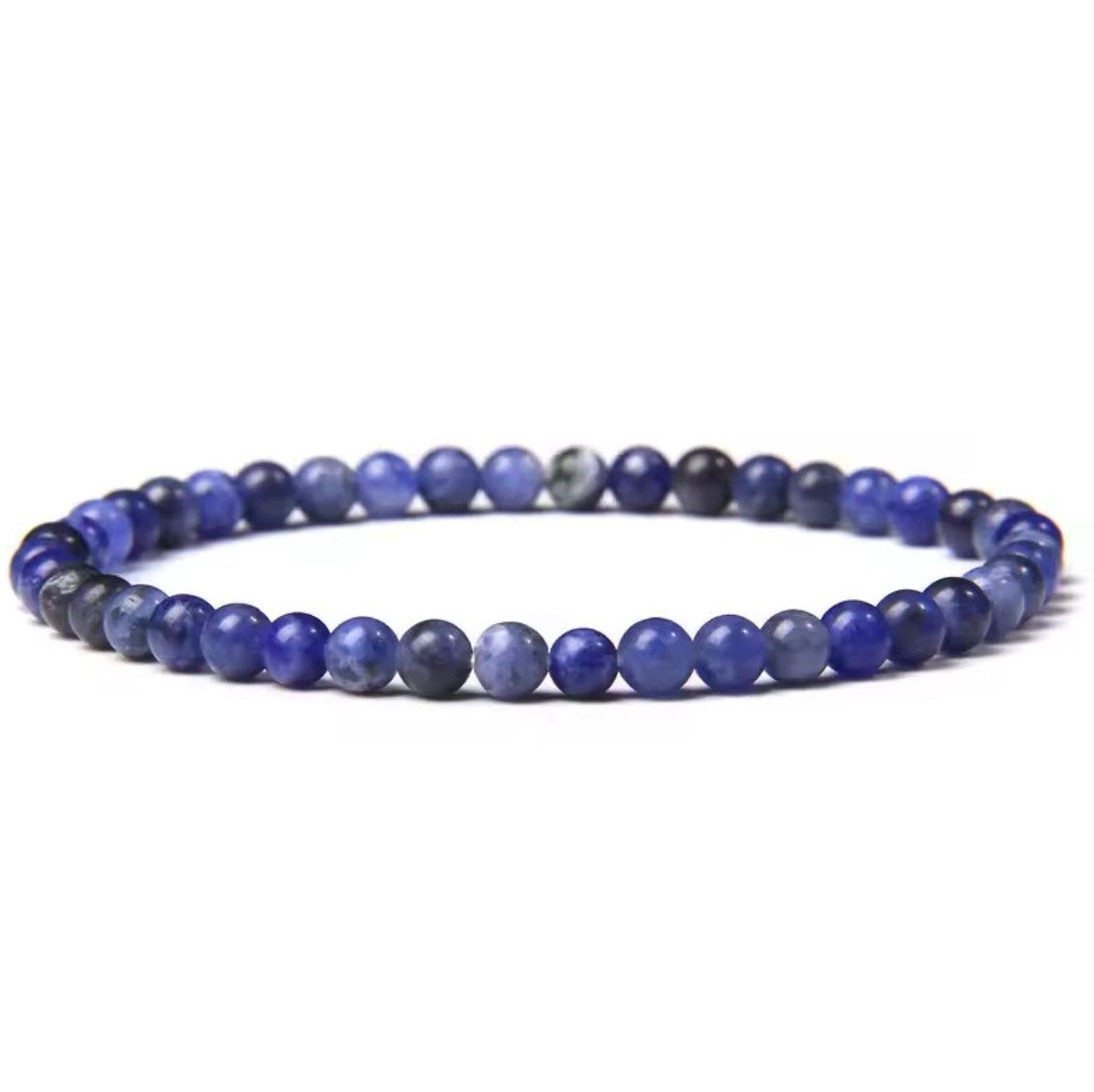 Jewelry Blue 4MM Reiki Natural Stone Beads Bracelet Size ONE SIZE - 3 Thumbnail