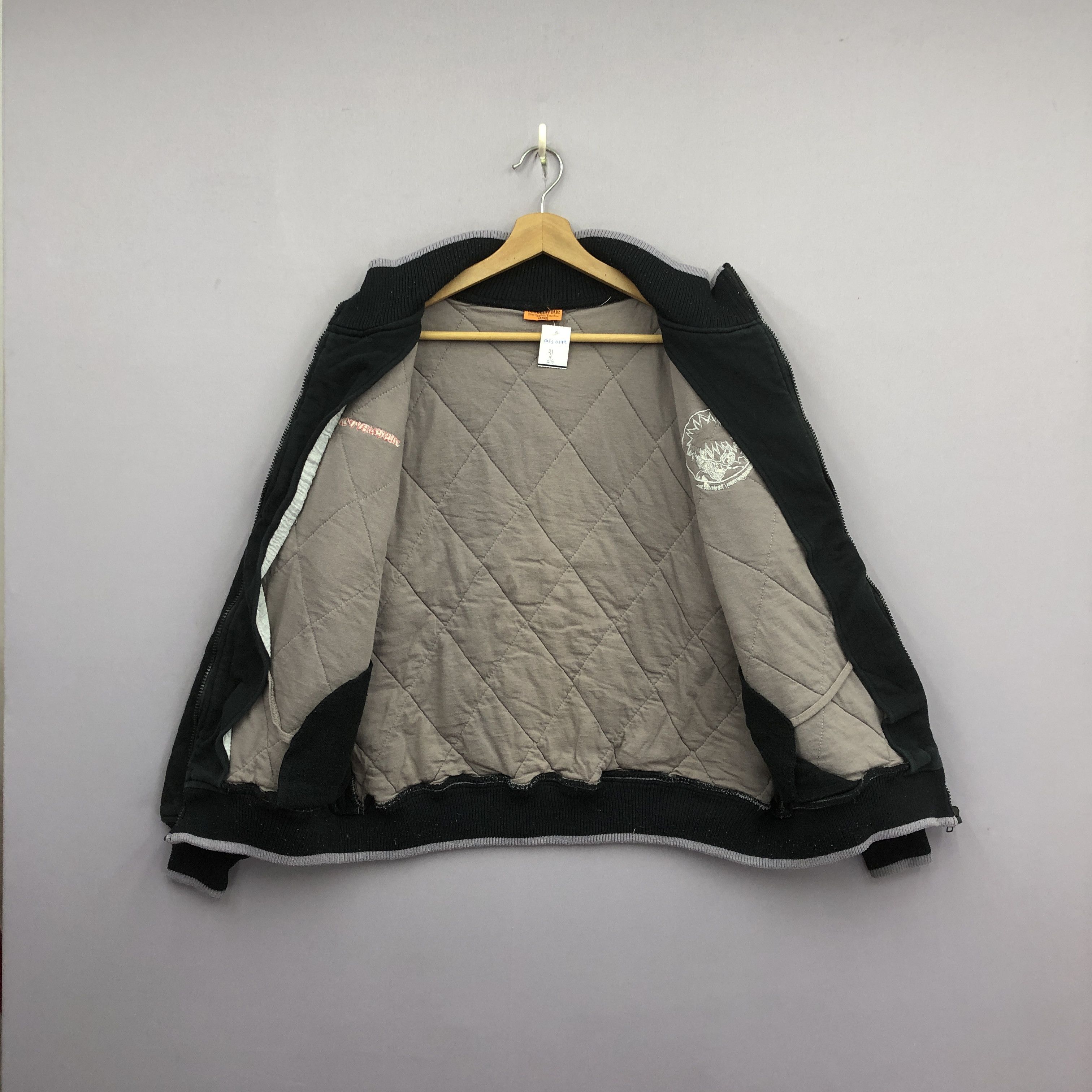 Japanese Brand × Vintage Vintage Mischievous Varsity Sweater Quilts Zipper Sweatshirt Size US M / EU 48-50 / 2 - 6 Thumbnail