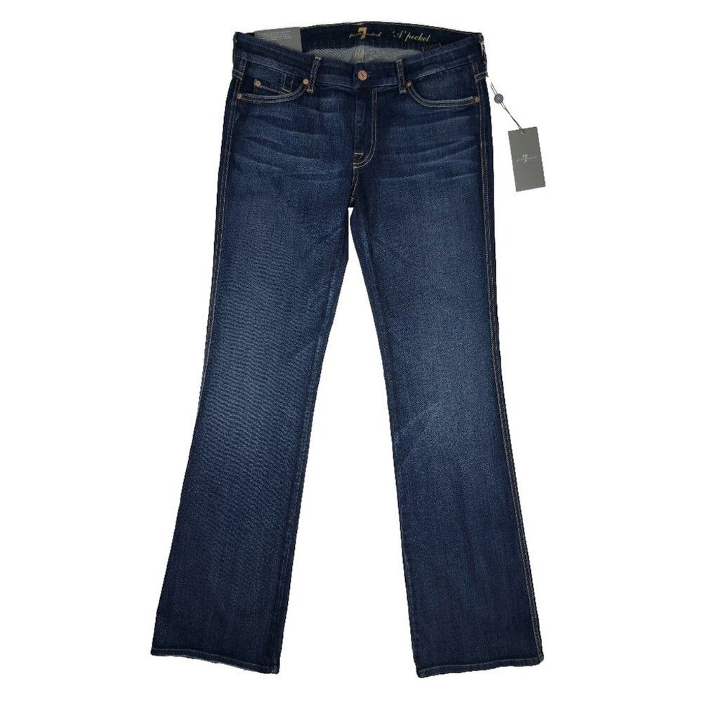 7 For All Mankind 7 FOR ALL MANKIND NWT Western Flare Bootcut Blue Jeans Sz 32 Size 32" / US 10 / IT 46 - 1 Thumbnail