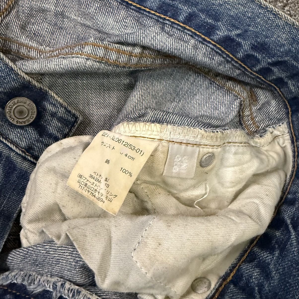 Undercover × Uniqlo 🔥🇯🇵 Vintage 90s Uniqlo Distressed Aging Wash Denim Size 32" / US 10 / IT 46 - 14 Thumbnail