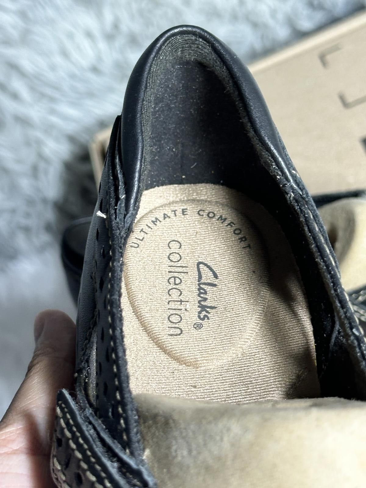 Clarks Clarks Black Leather Mary Jane Flats Shoes Size US 8 / IT 38 - 7 Thumbnail