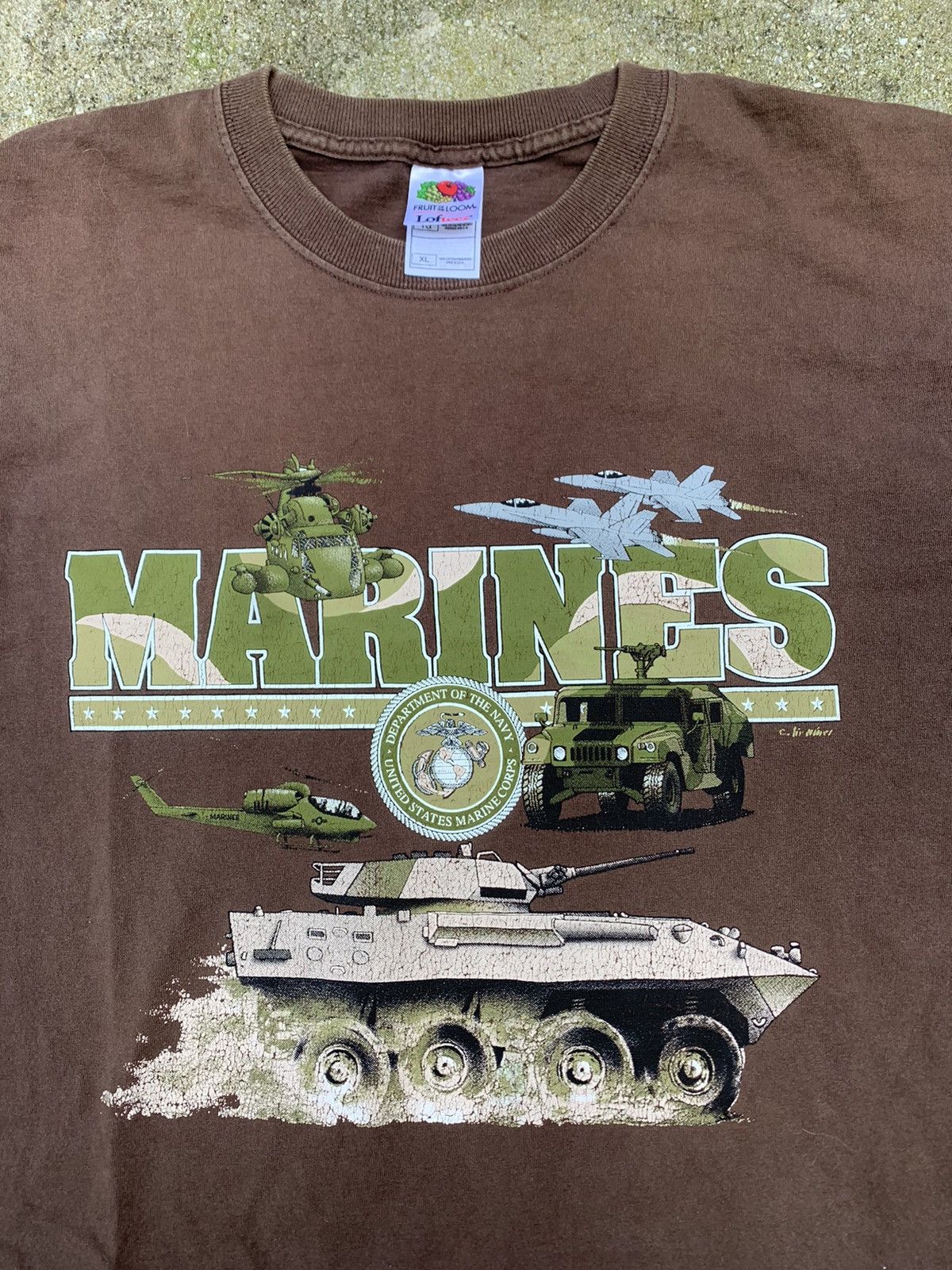 Fruit Of The Loom Vintage USA Marines T Shirt Size US XL / EU 56 / 4 - 2 Thumbnail
