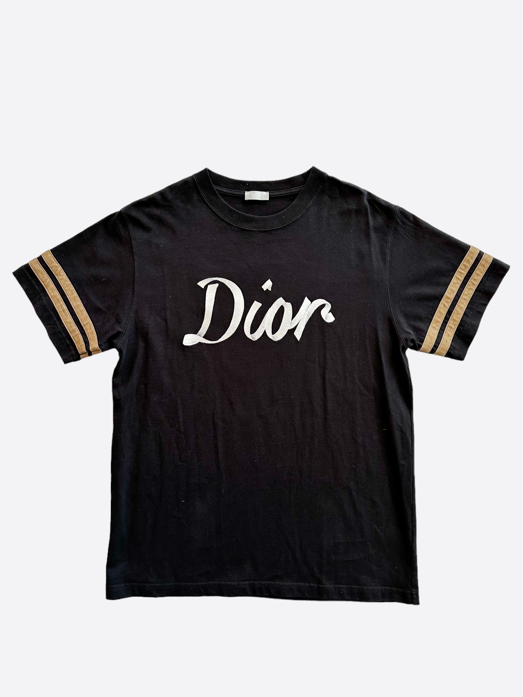 image of Dior Black & Silver 47 Logo T-Shirt, Men's (Size Large)