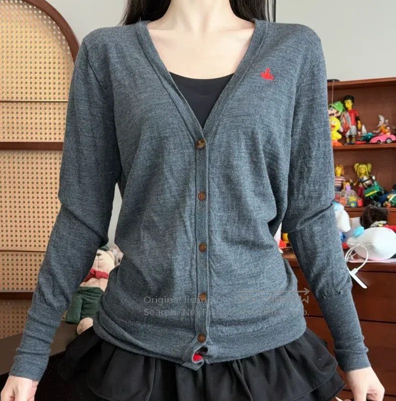 Vivienne Westwood Vivienne Westwood Vintage Dark Grey Wool Open Cardigan Size M / US 6-8 / IT 42-44 - 1 Thumbnail