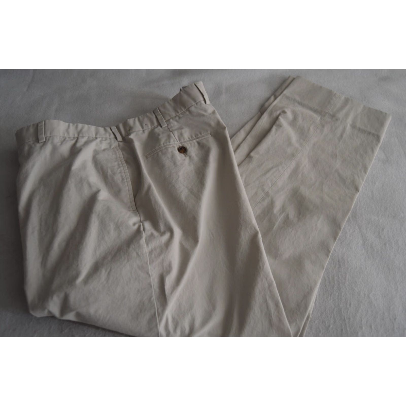 Brooks Brothers Brooks Brothers Pants Mens 40 x 32 Khaki Chino Flat Front Cotton Beige Regular Straight Front City Preppy 90s? Size US 40 / EU 56 - 2 Thumbnail