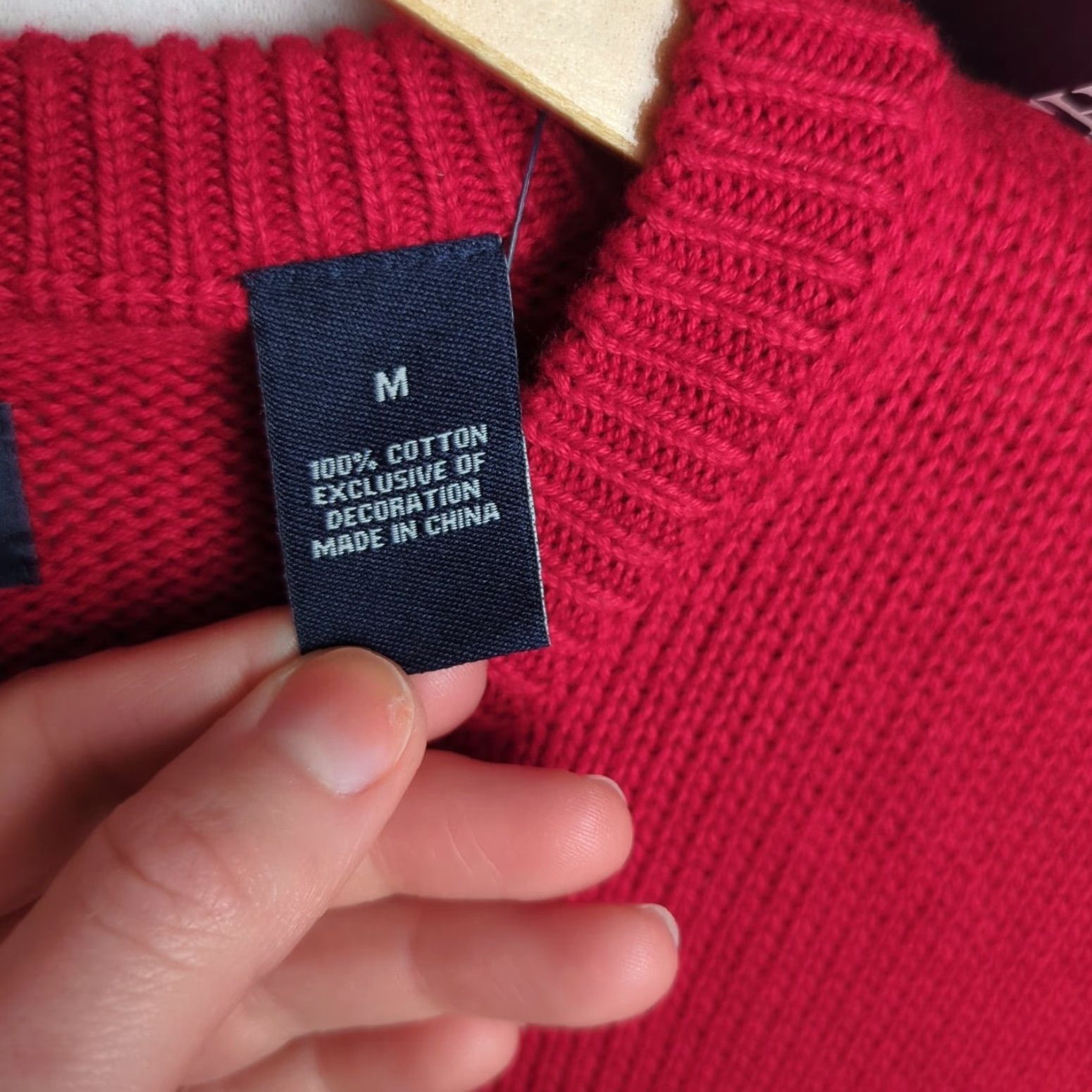 Chaps NWT Chaps Crewneck Men's Medium Red Cotton Knit Sweater Size US M / EU 48-50 / 2 - 4 Thumbnail