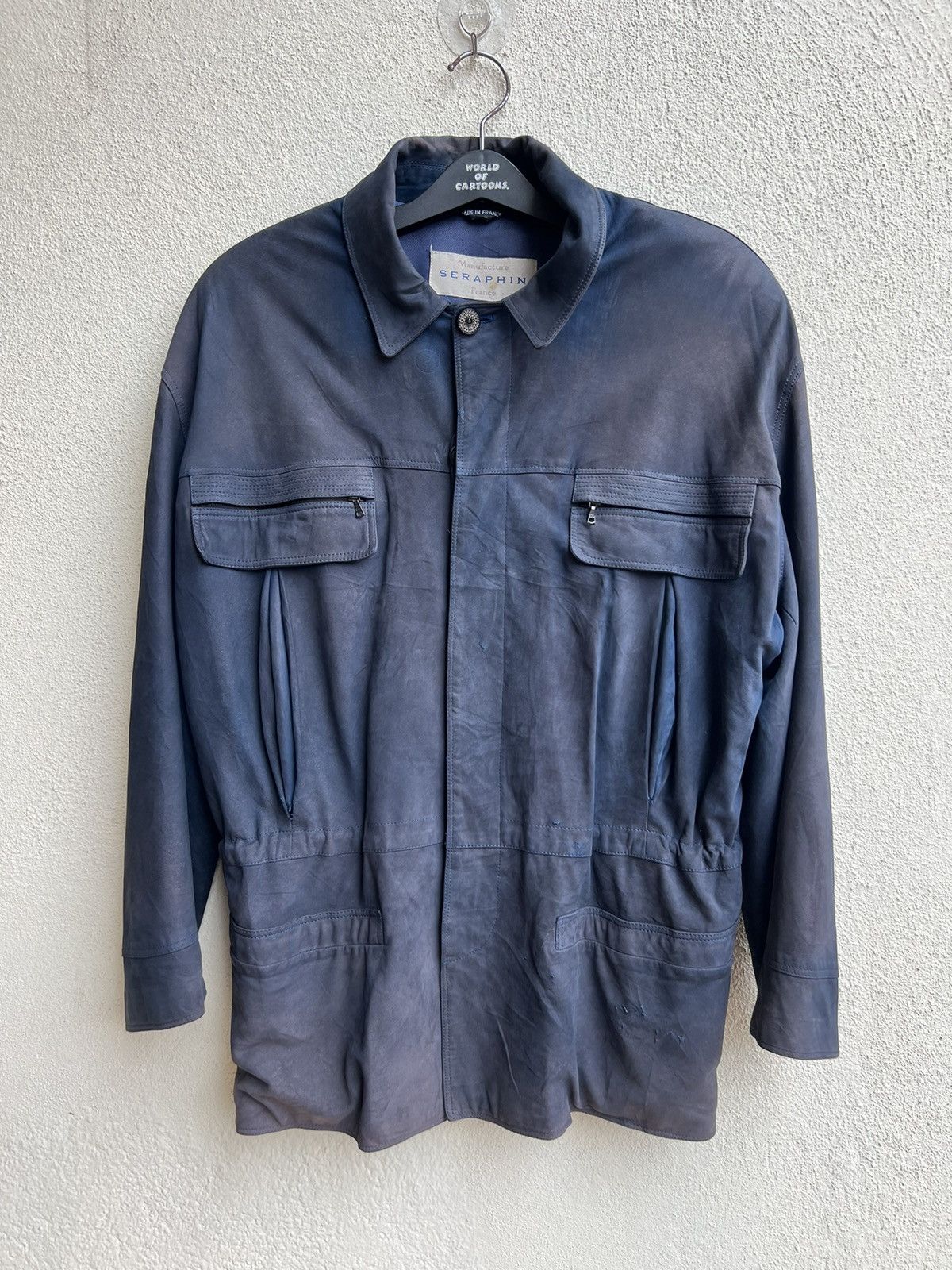 SERAPHIN Seraphin France Distress Sun Fade Oversize Leather Jacket Size US S / EU 44-46 / 1 - 6 Thumbnail