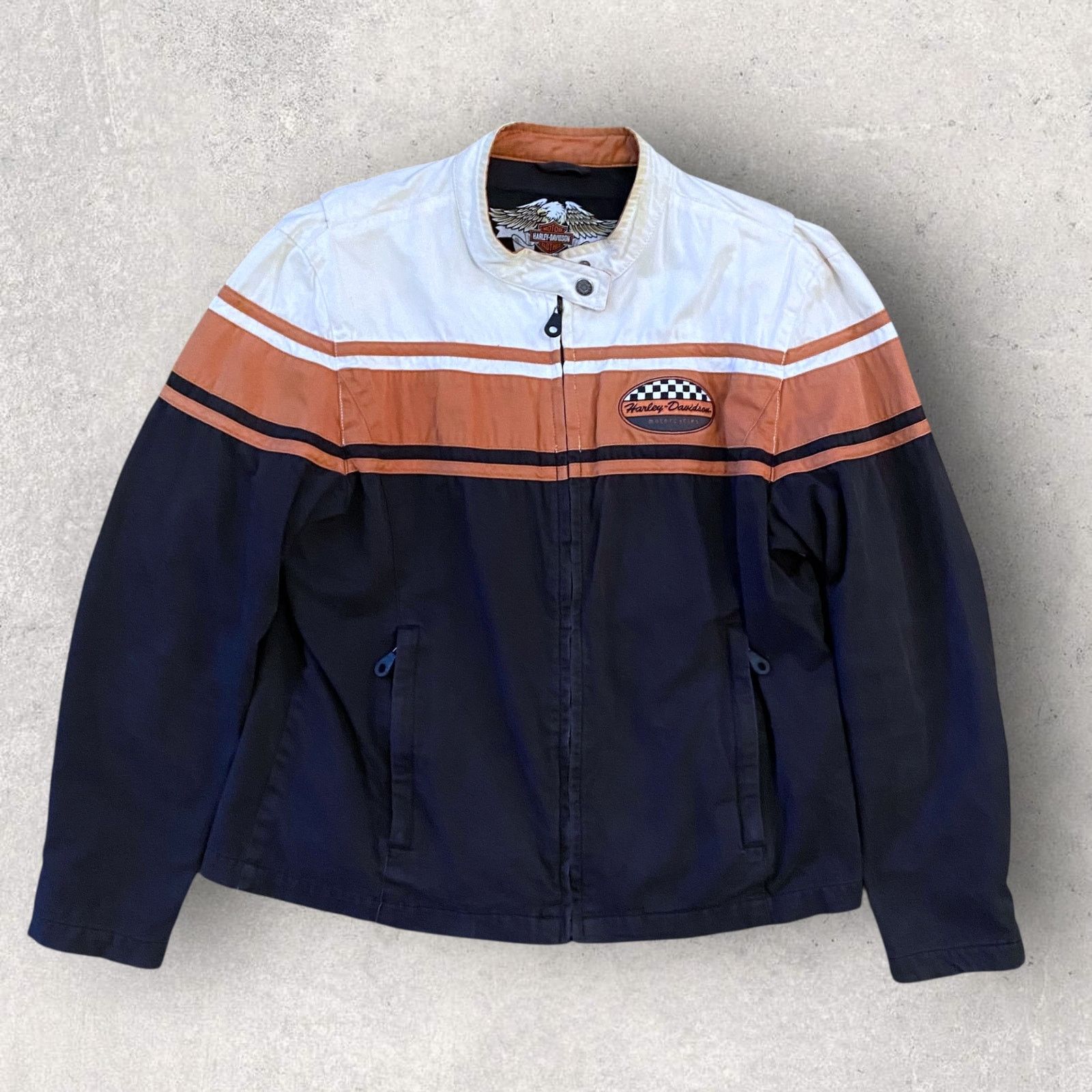 Harley Davidson Y2K Harley Davidson Embroidered Mesh Lined Biker Jacket Size XL / US 12-14 / IT 48-50 - 1 Thumbnail