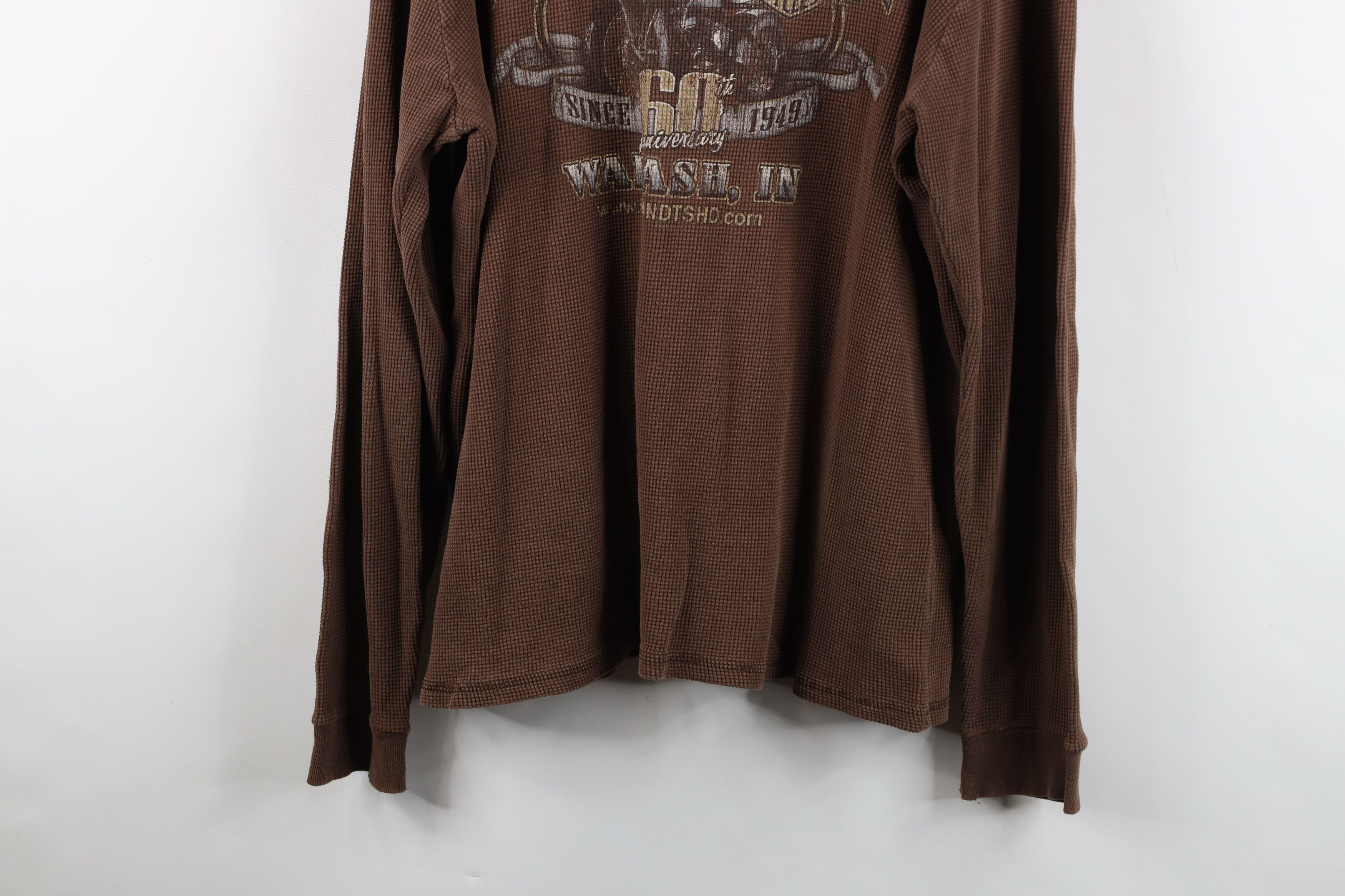Harley Davidson Vintage Harley Davidson Waffle Knit Long Sleeve T-Shirt Size US XL / EU 56 / 4 - 15 Thumbnail