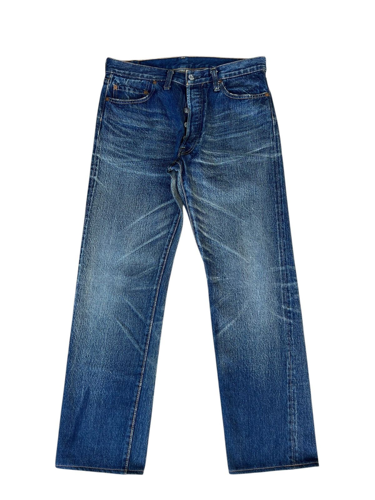 Denime Vintage DENIME Japan Jerky Patch Fade Denim Selvedge Jeans Size US 31 - 1 Thumbnail