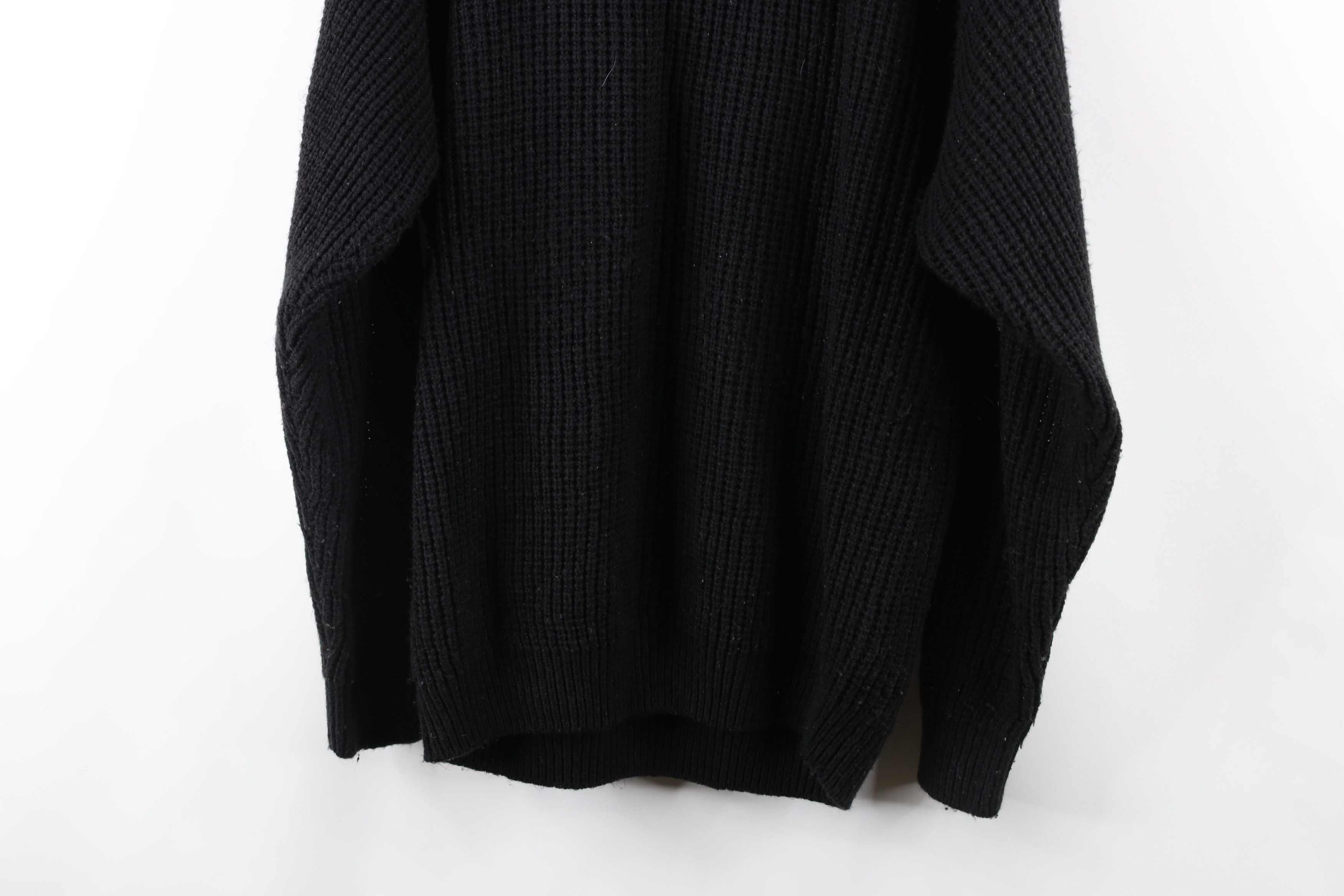 Other Vintage 90s Streetwear Chunky Ribbed Knit Sweater Black Size US L / EU 52-54 / 3 - 7 Thumbnail