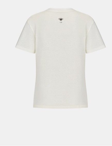 Dior o1w1db10924 Cotton Jersey And Linen T-Shirt in Ecru Size M / US 6-8 / IT 42-44 - 2 Thumbnail