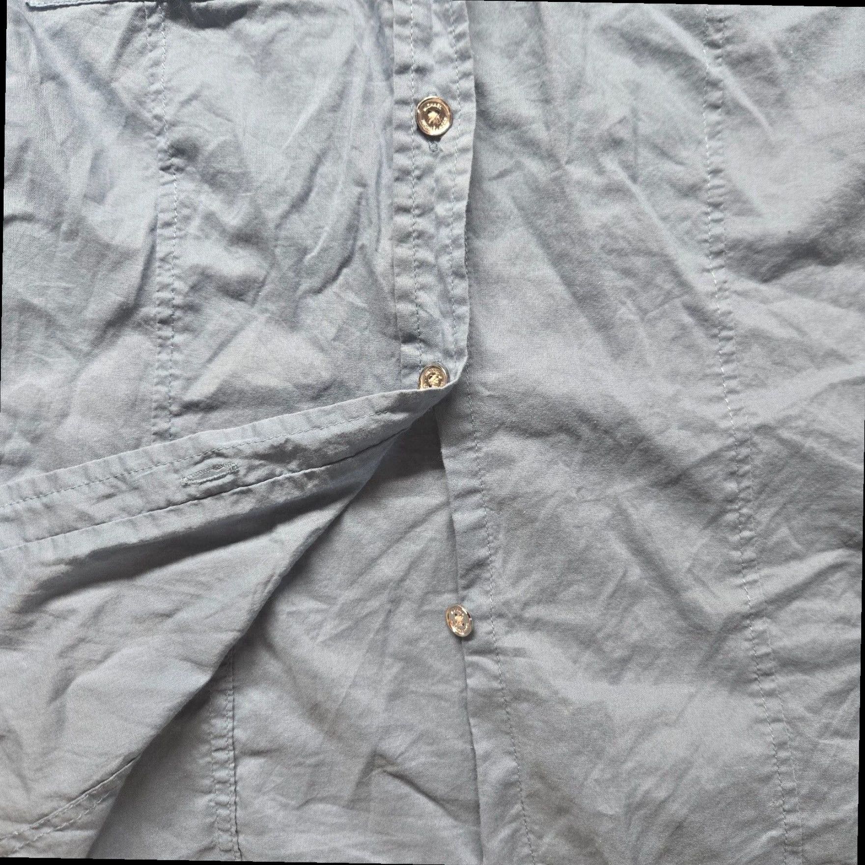 Michael Kors Michael Kors Women's Blue Button Up Long Sleeve Cotton Blend Shirt Small Size S / US 4 / IT 40 - 4 Thumbnail