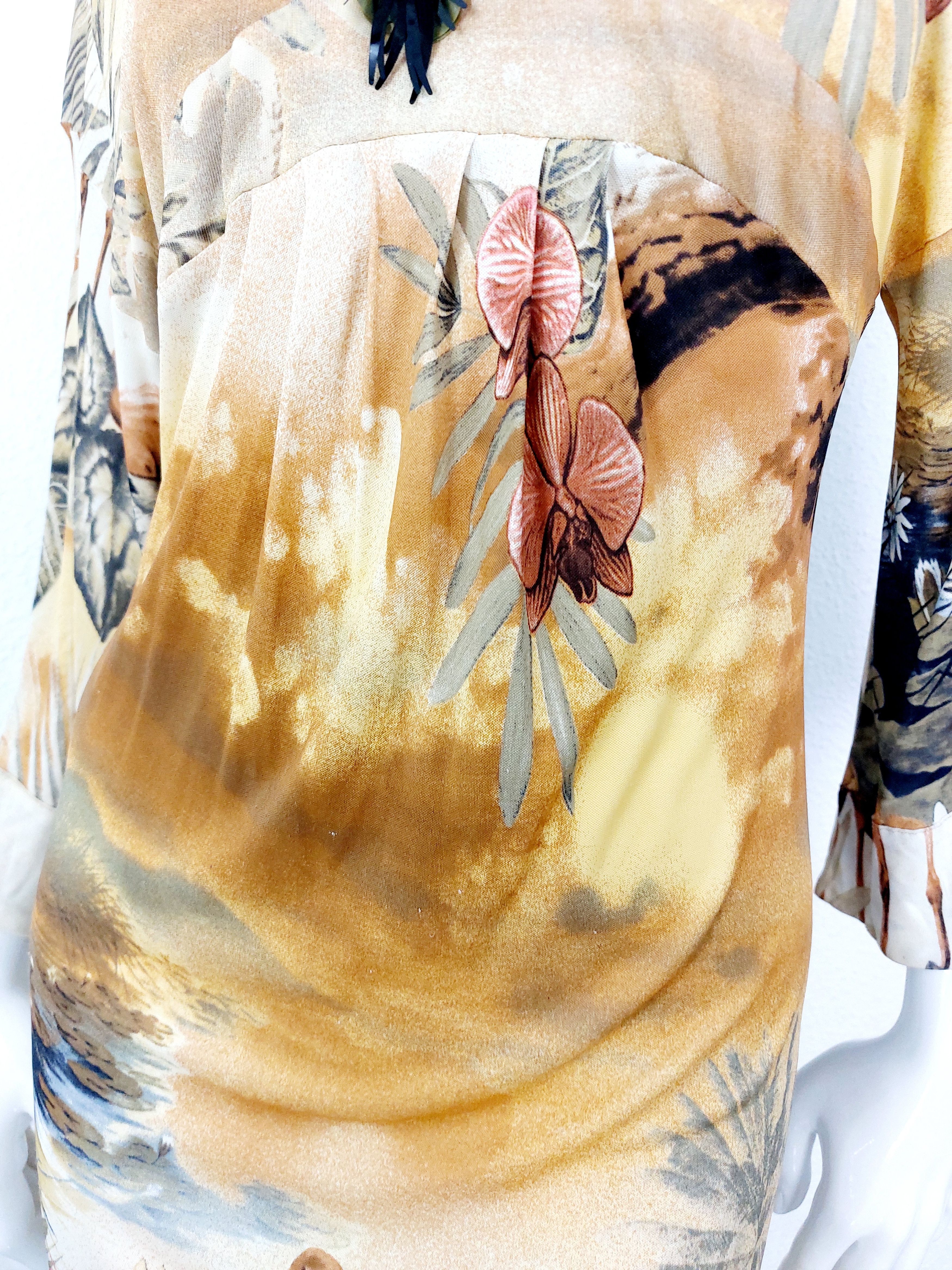 Roberto Cavalli Roberto Cavalli Tropical Flamingo Beaded Jungle Dress Size M / US 6-8 / IT 42-44 - 4 Thumbnail