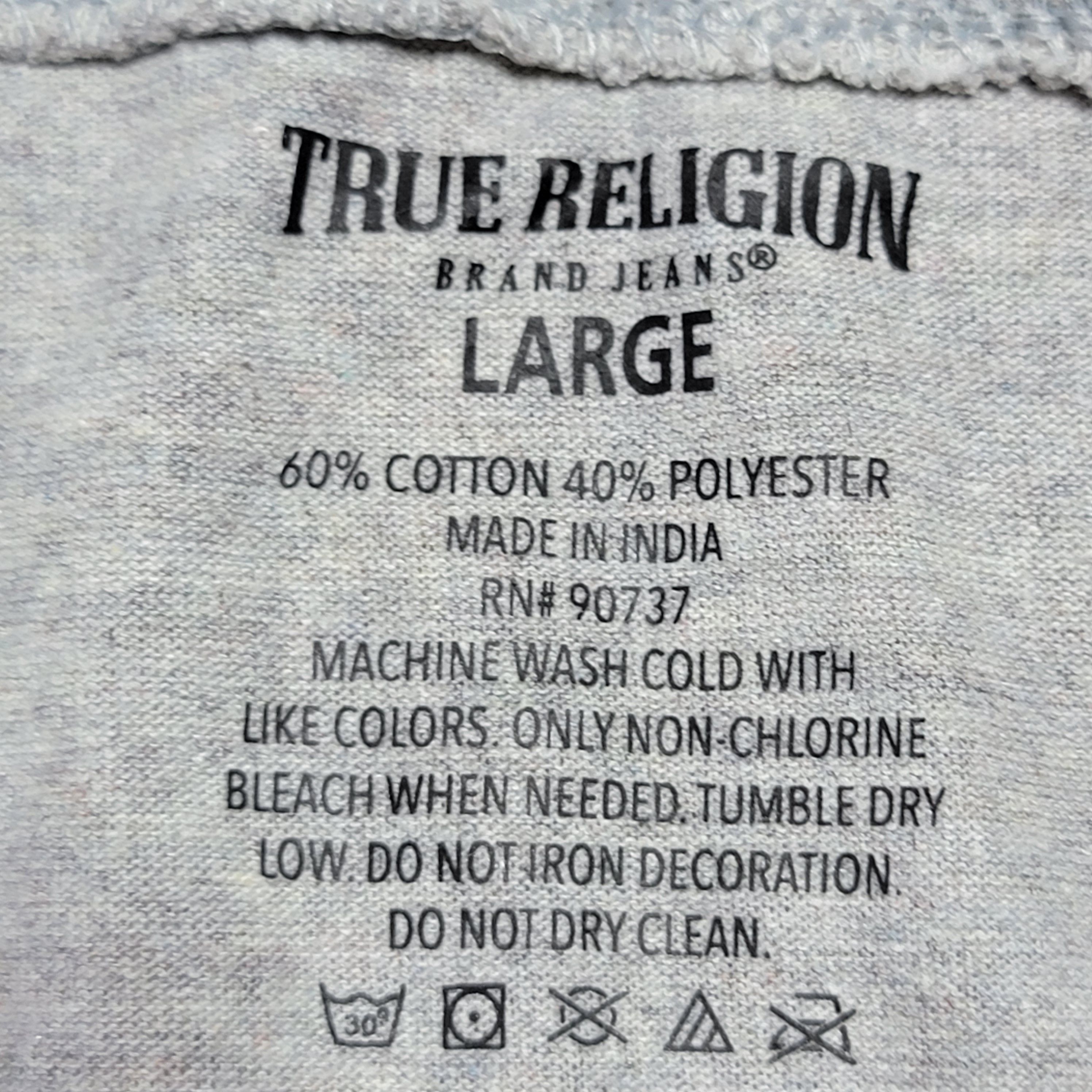 True Religion True Religion Arm Logo SS Grey Unisex Tee - Size Large Size US L / EU 52-54 / 3 - 5 Thumbnail