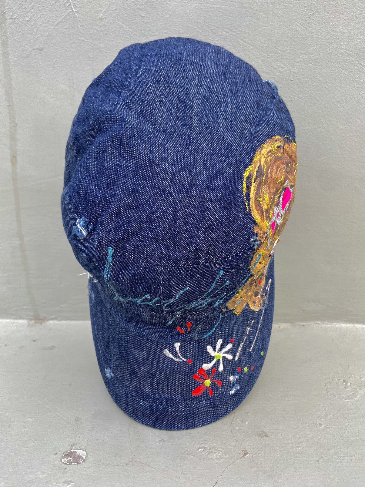 Beauty Beast 2000s princess painting denim patrol hat Size ONE SIZE - 7 Thumbnail