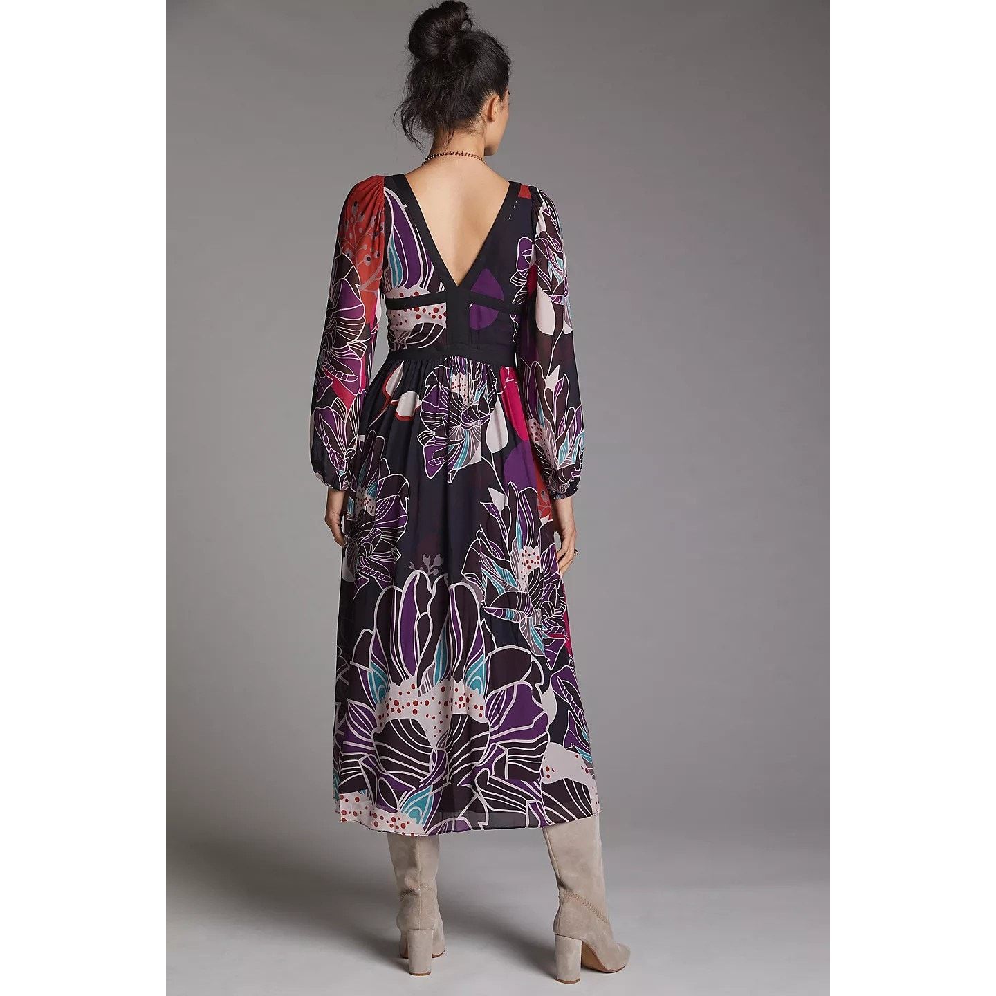 Anthropologie New Anthropologie Let Me Be Floral Midi Dress $198 SMALL Size S / US 4 / IT 40 - 3 Thumbnail