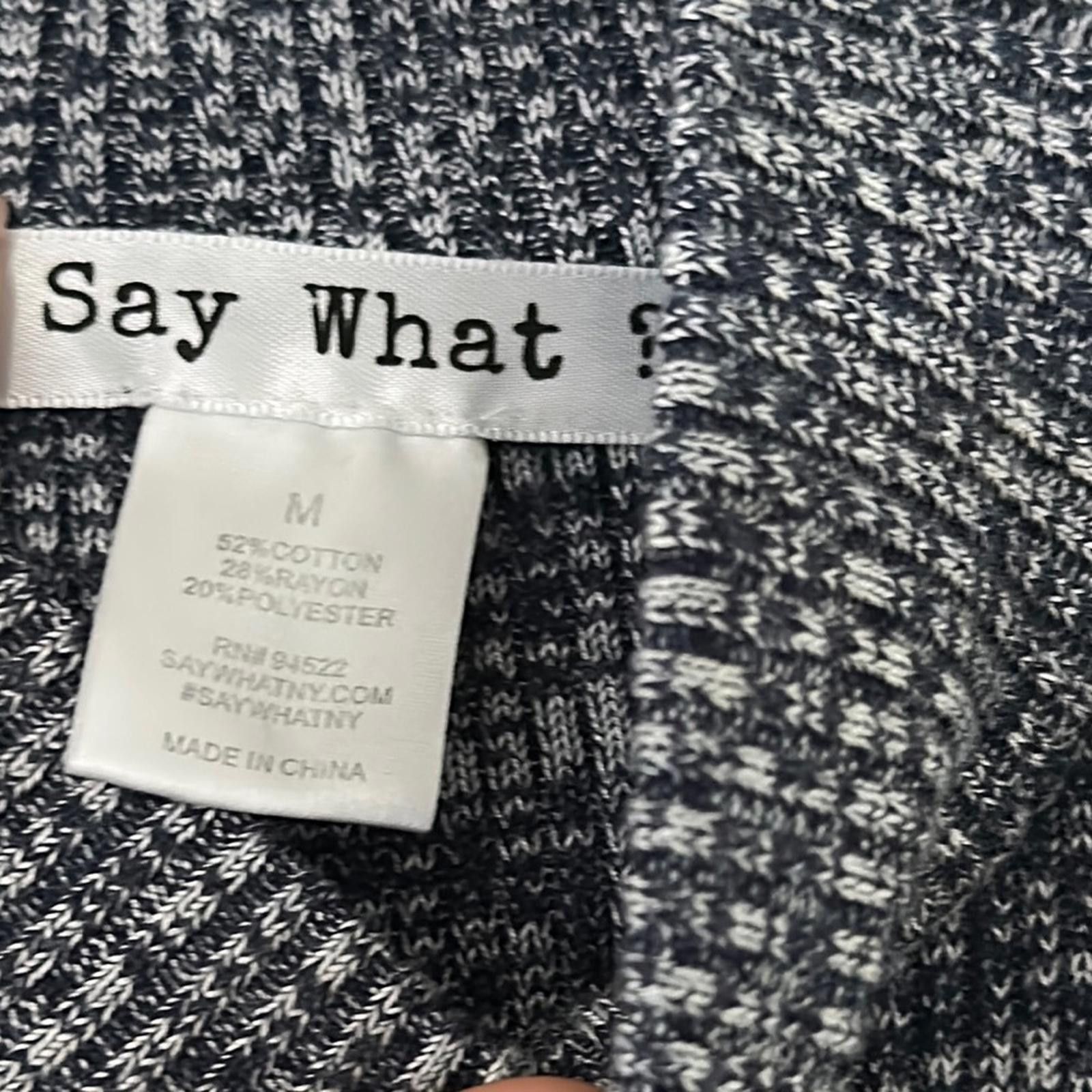 Designer Say What? Blue and Gray Cowl Neck Crop Sweater Size M / US 6-8 / IT 42-44 - 2 Thumbnail