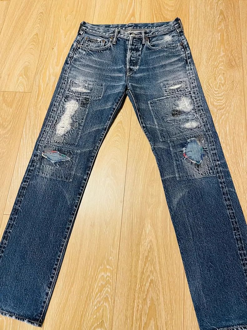 Kapital Kapital Distressed Patch Boro Jeans - dmc Size US 32 / EU 48 - 1 Thumbnail
