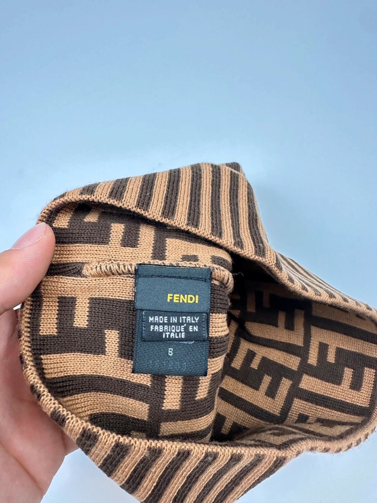 Fendi Fendi FF Monogram Brown Orange Wool Beanie Size ONE SIZE - 4 Thumbnail