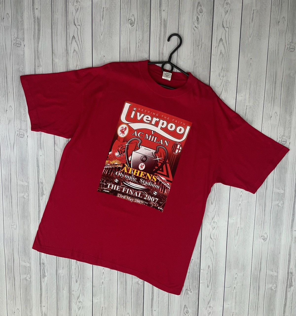 Other Vintage Soccer tee AC Milan Liverpool final champions league Size US XXL / EU 58 / 5 - 1 Thumbnail