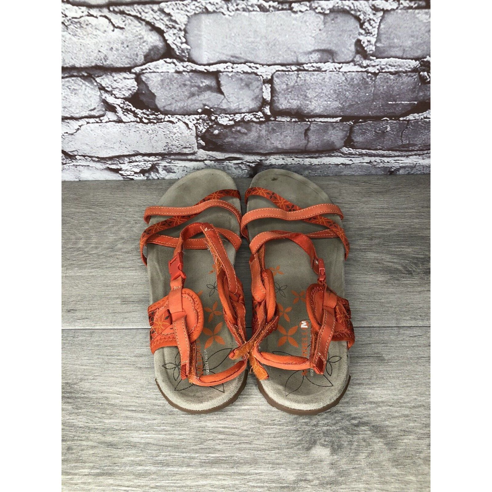 Merrell Merrell Terran Lattice Orange Strappy Hook & Loop Sandals Wo Size US 10 / IT 40 - 11 Thumbnail