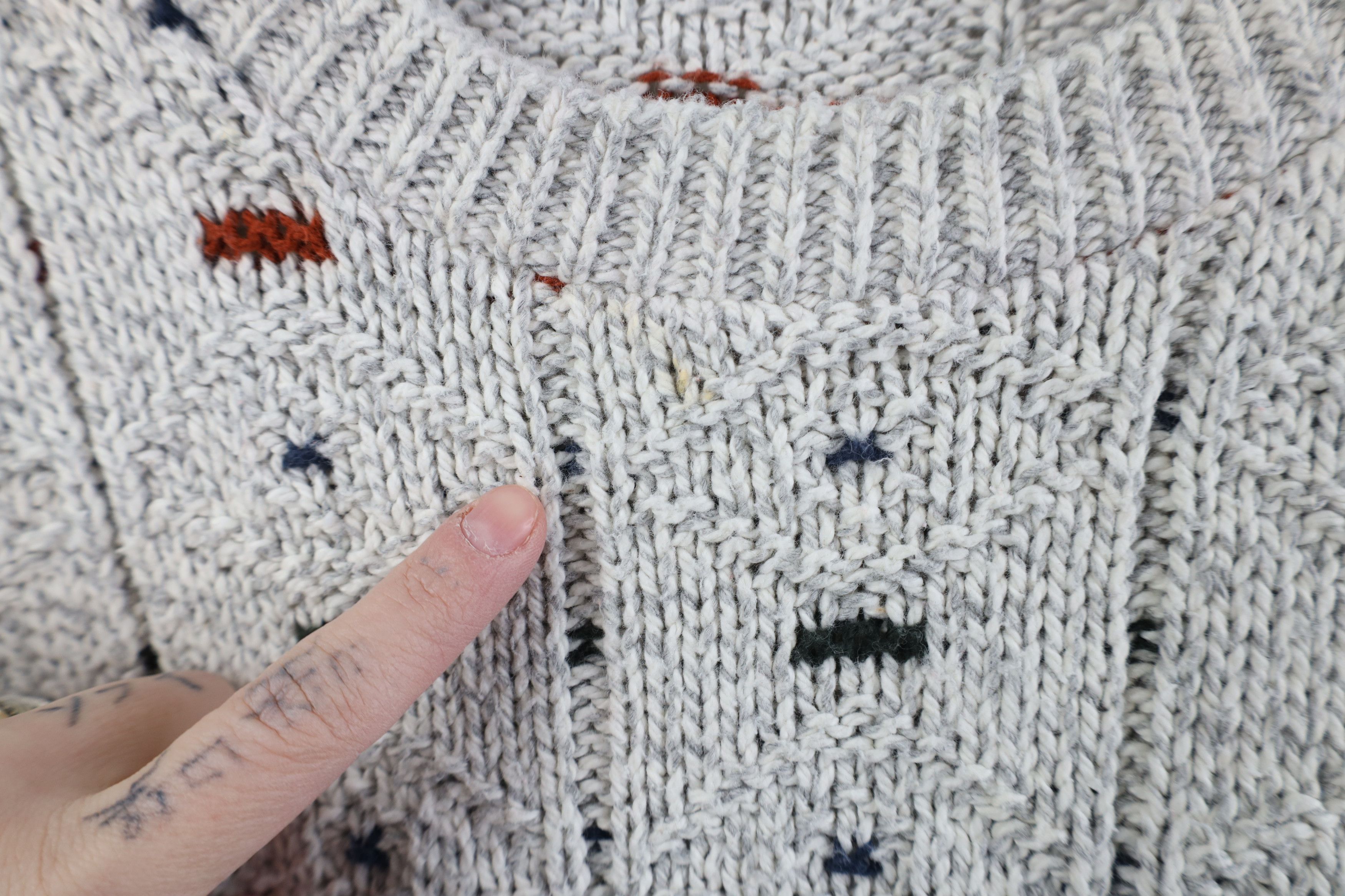 Vintage Vintage 90s Streetwear Cotton Geometric Knit Sweater USA Size US L / EU 52-54 / 3 - 4 Thumbnail