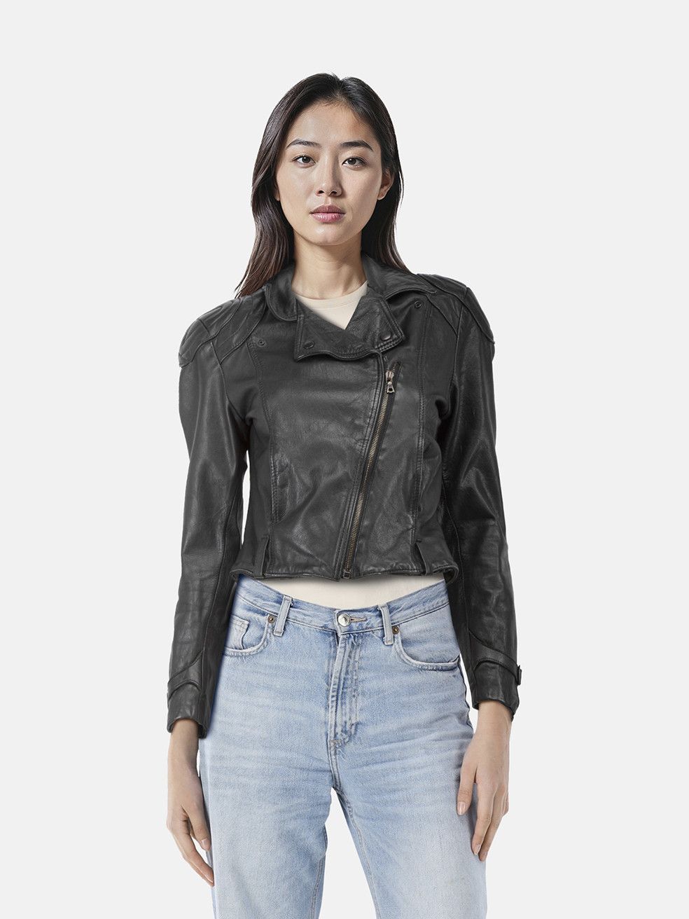 Acne Studios Black Calfskin Biker Jacket Size M / US 6-8 / IT 42-44 - 1 Thumbnail