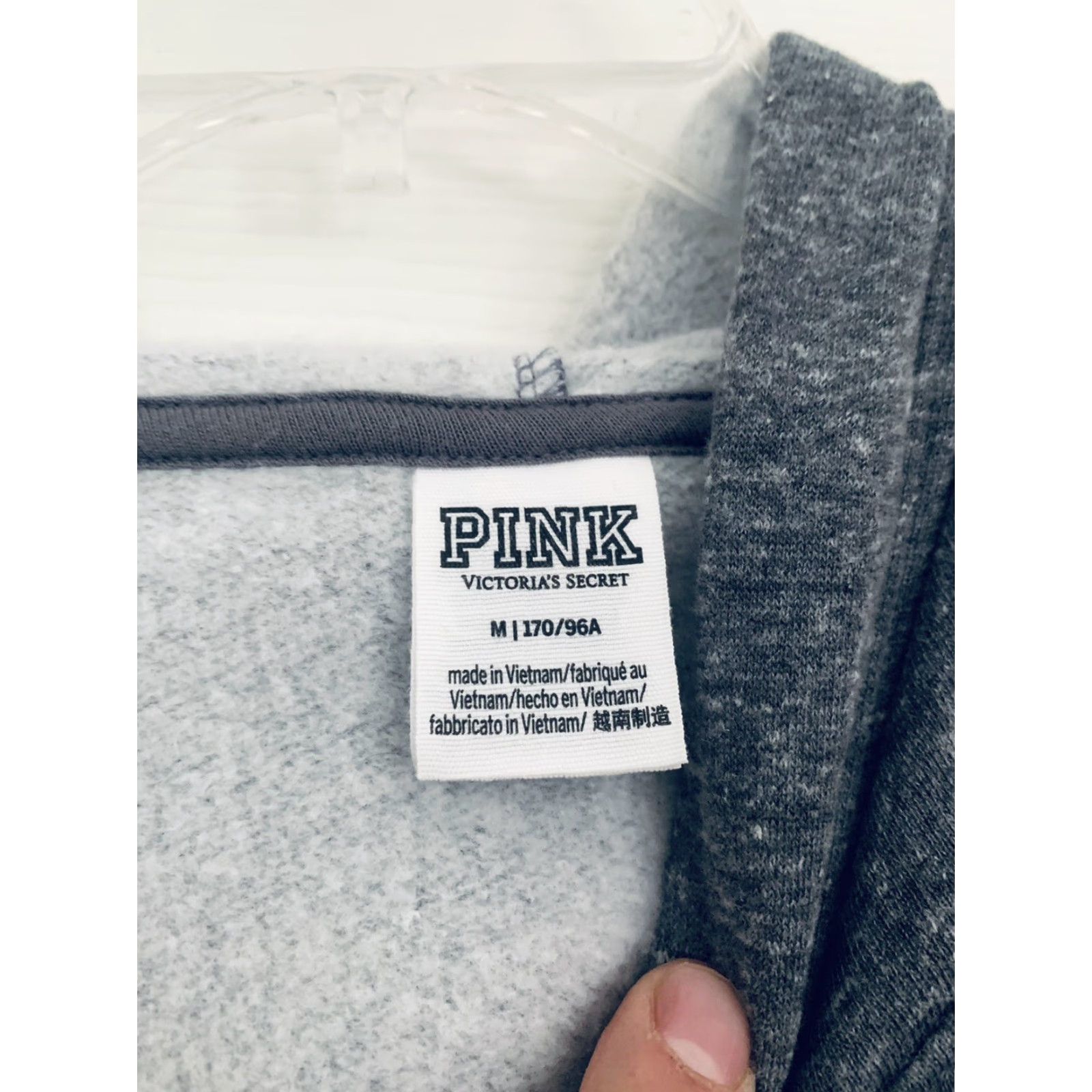 Vintage Victoria’s Secret PINK Pullover Hoodie M Gray Women Activewear Long Sleeve Cotton Blend Solid Pullover Size M Size M / US 6-8 / IT 42-44 - 3 Thumbnail