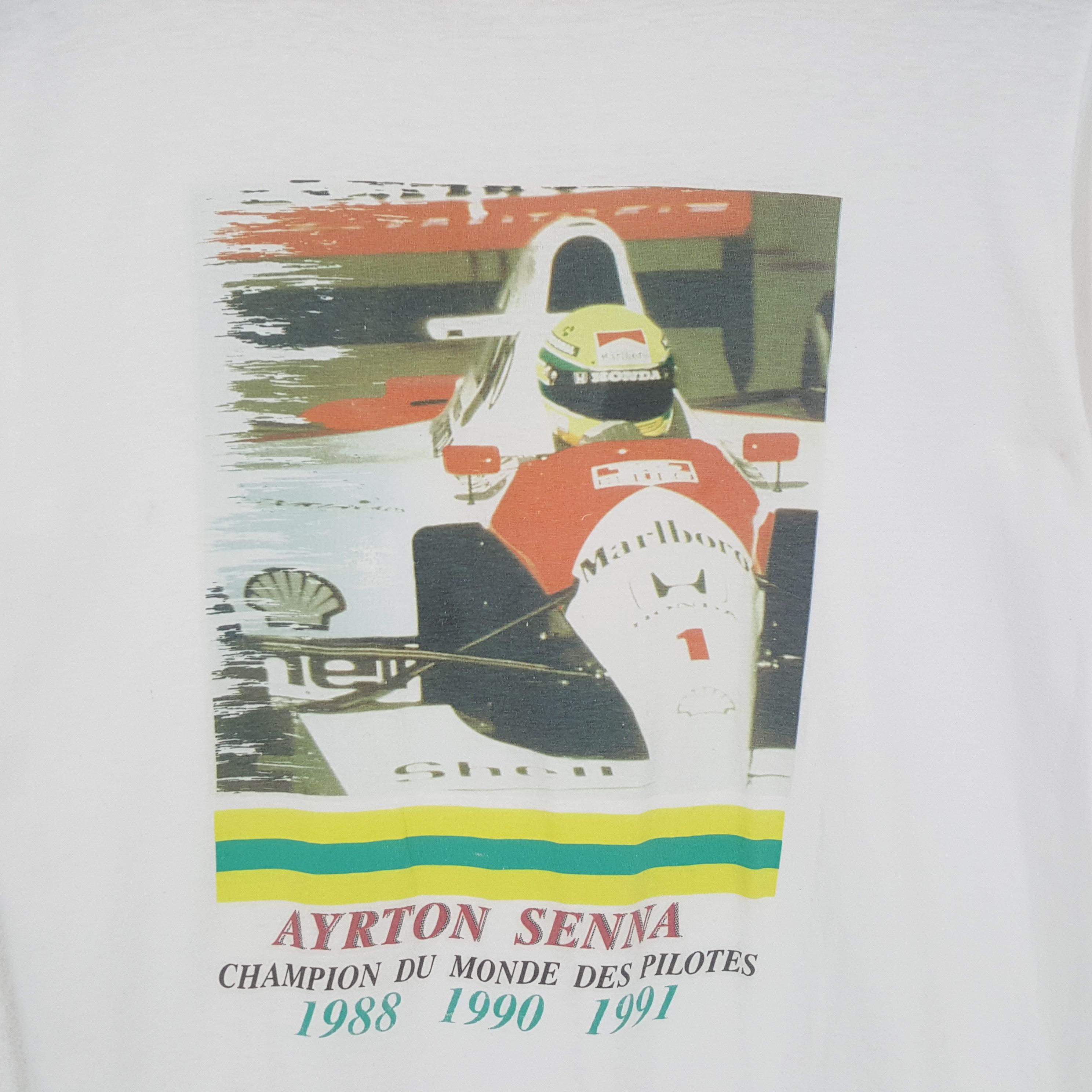 Marlboro × Vintage Vintage MARLBORO AYRTON SEEN F1 Lagend Racing T-Shirt Size US M / EU 48-50 / 2 - 2 Thumbnail