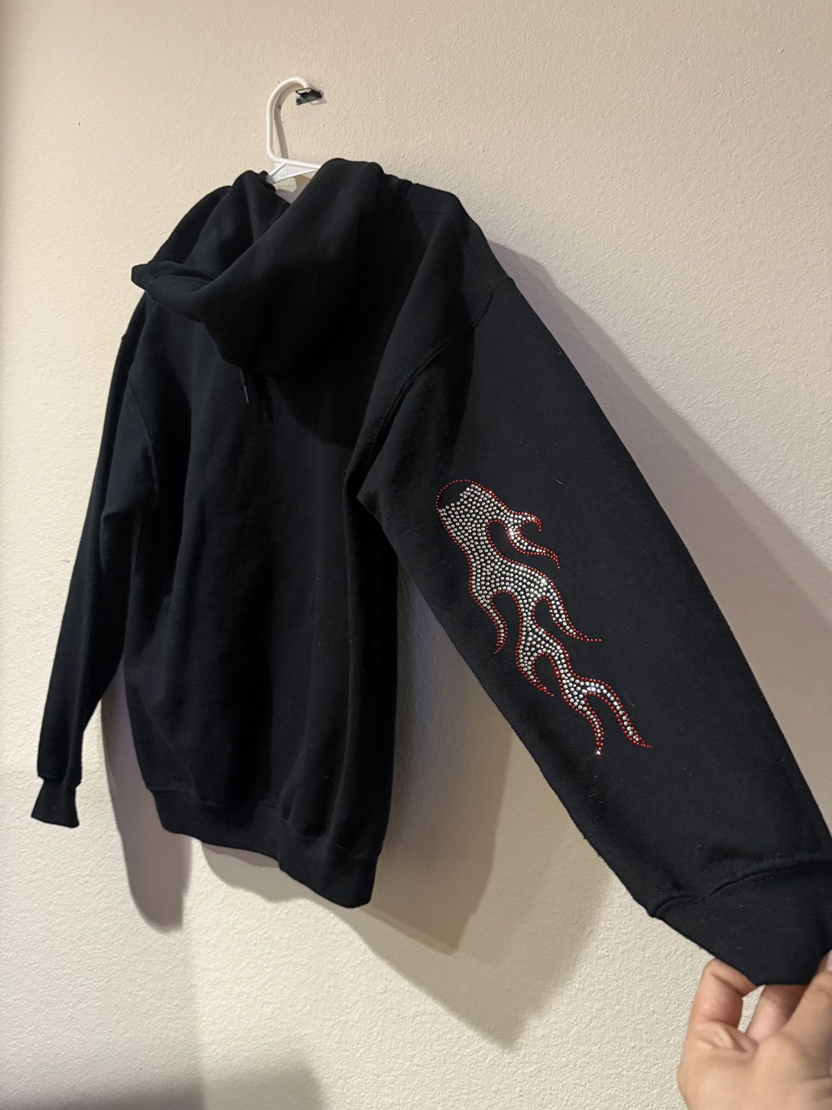 Other Black Vintage Hoodie Cross Rhinestones Size US M / EU 48-50 / 2 - 7 Thumbnail