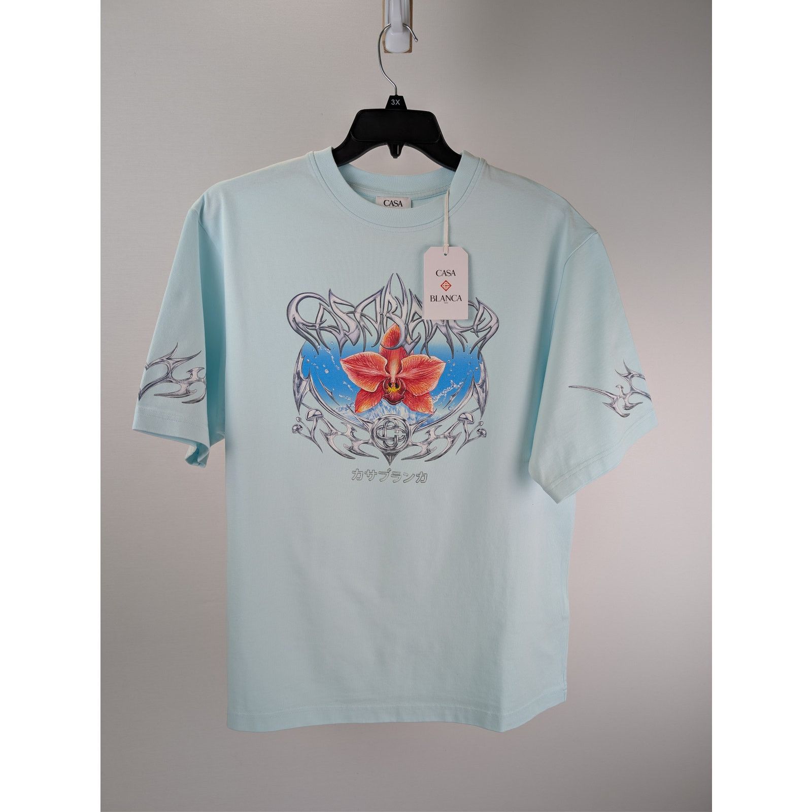 Casablanca o1rshd1 Blades Printed Oversized T-Shirt Pale Blue Jersey Size US S / EU 44-46 / 1 - 2 Thumbnail