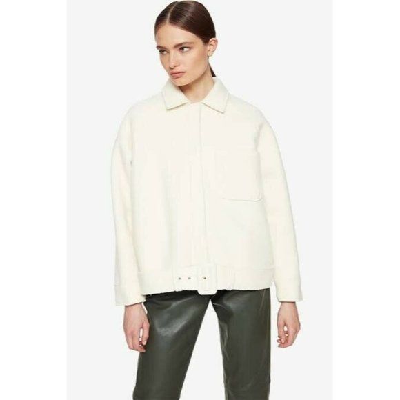 Anine Bing Anine Bing Womens Jacket White Cream Jaden Wool Coat Shirt B Size XS / US 0-2 / IT 36-38 - 6 Thumbnail