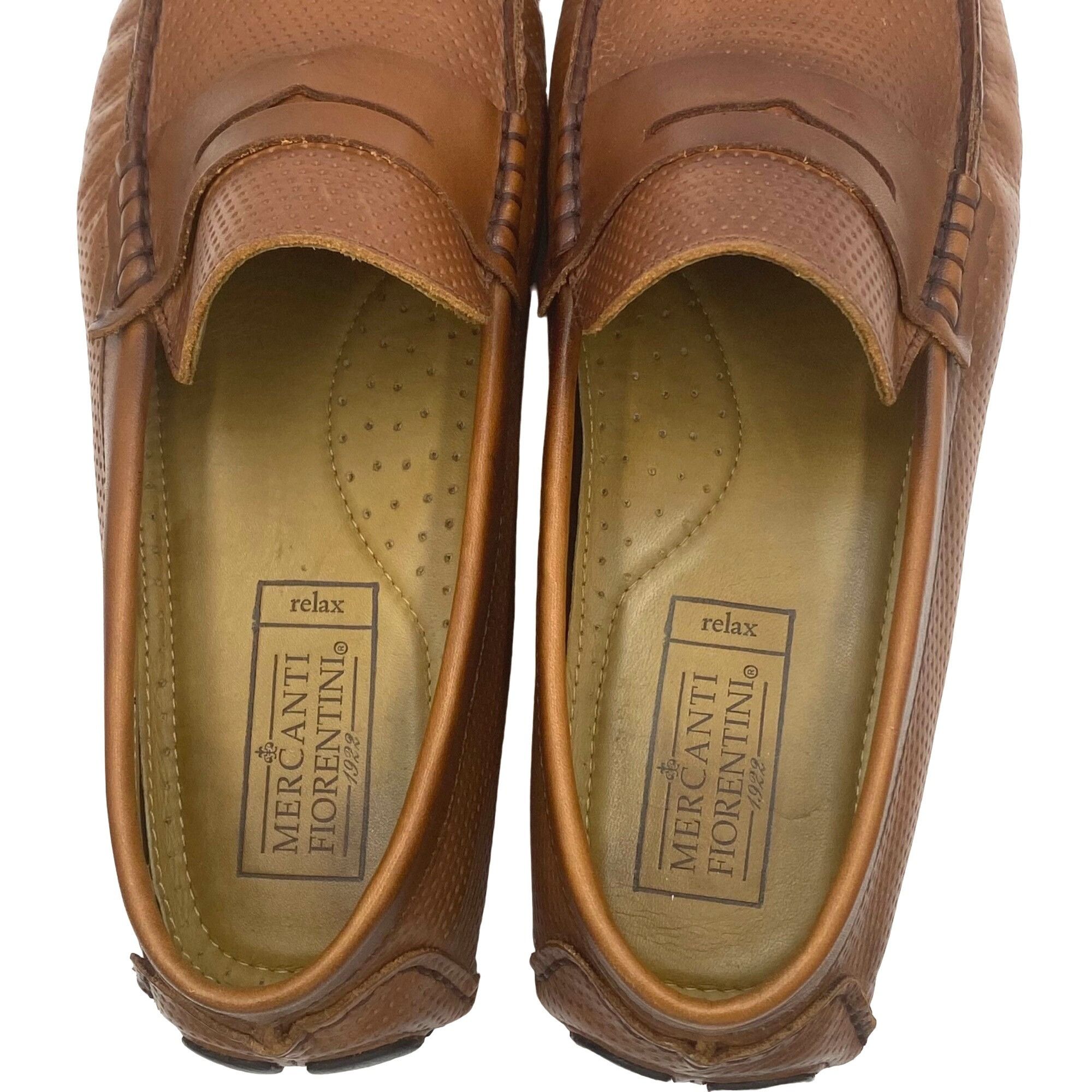 Mercanti Fiorentini Mercanti Fiorentini Men's 9 Brown Perforated Leather Loafer Size US 9 / EU 42 - 10 Thumbnail