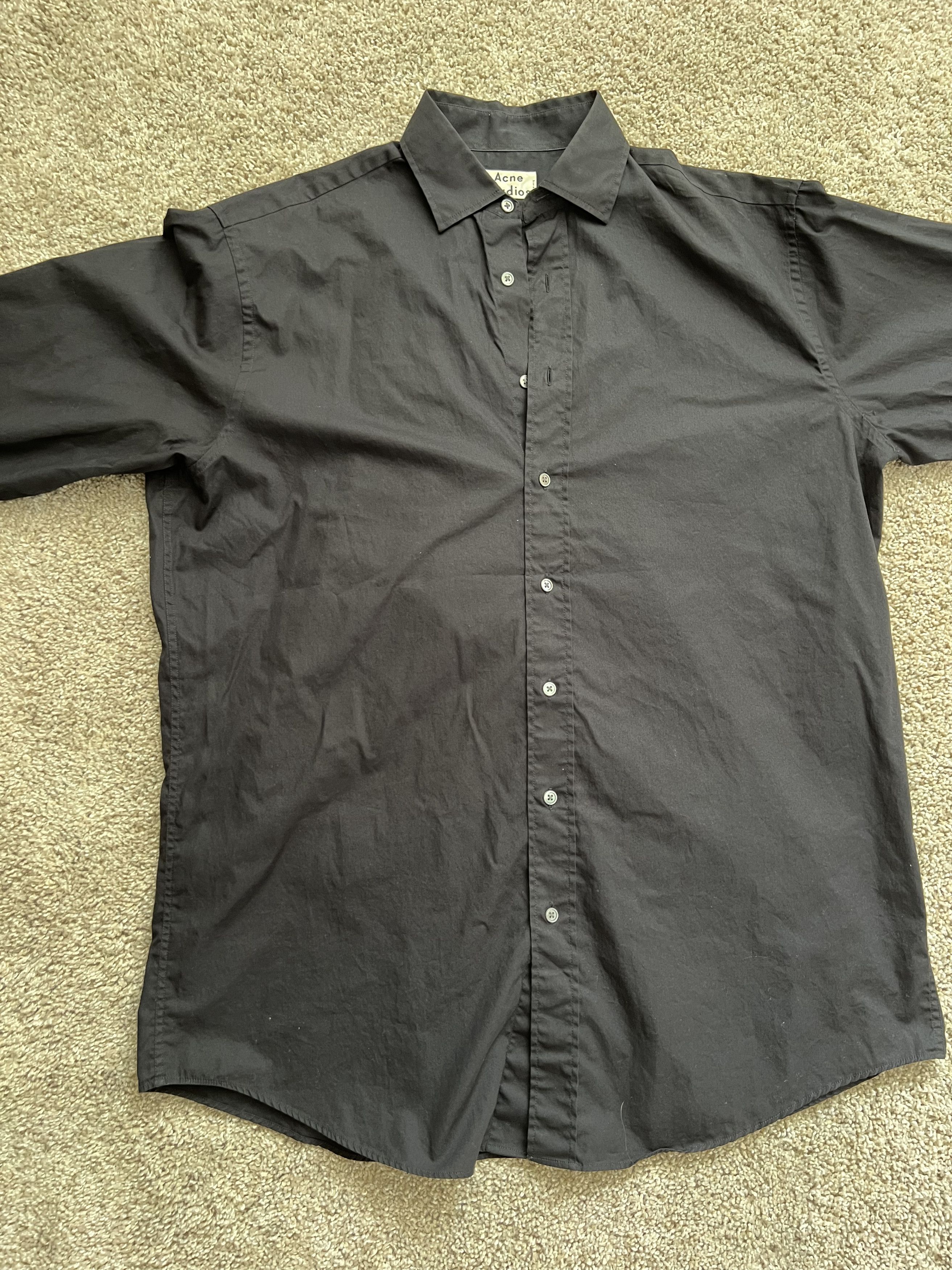 Acne Studios Button Up Oversized Shirt Black Size US L / EU 52-54 / 3 - 4 Thumbnail