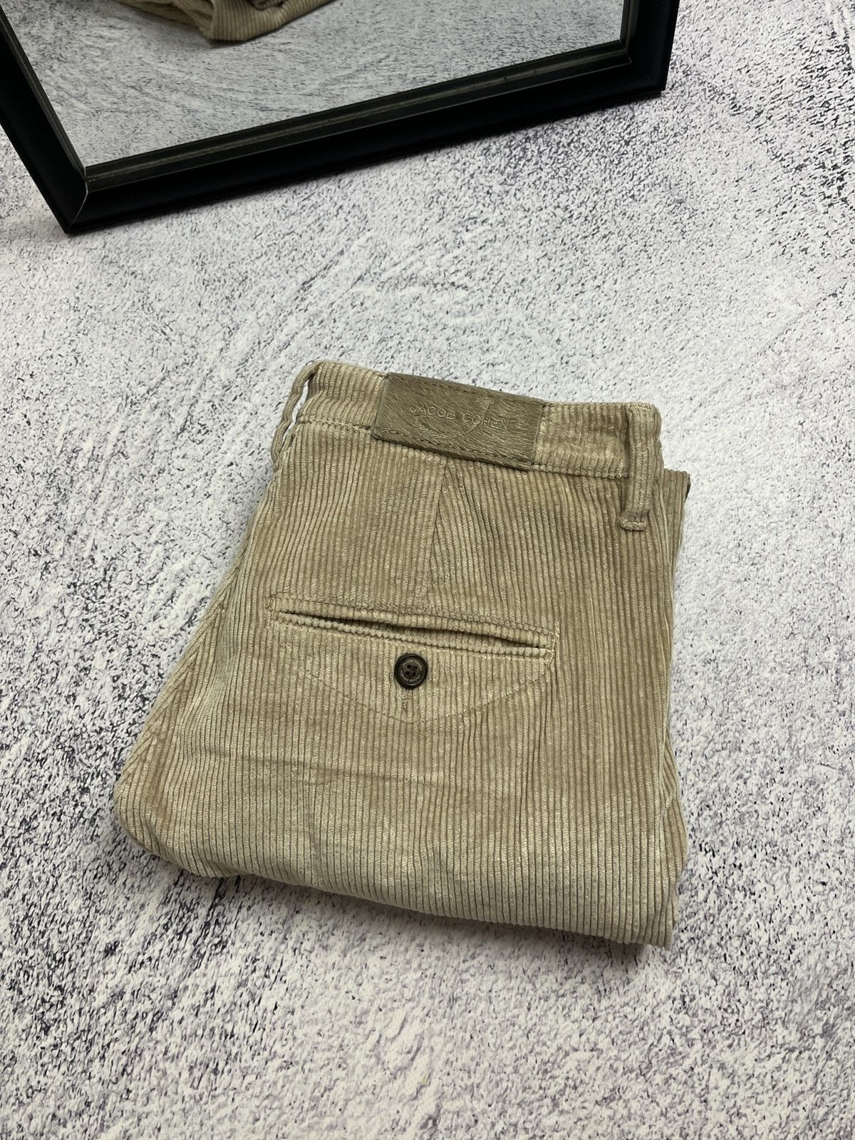 Designer × Jacob Cohen Jacob Cohen Women’s Corduroy Beige Luxury Hand Made Pants Size 25" / US 0 / IT 36 - 1 Thumbnail