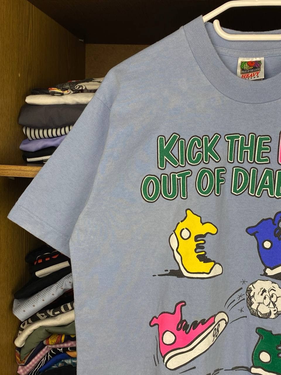 Fruit Of The Loom × Vintage Vintage Walk To Cure Diabetes 90s Graphic Fotl Tee Size US XL / EU 56 / 4 - 3 Thumbnail
