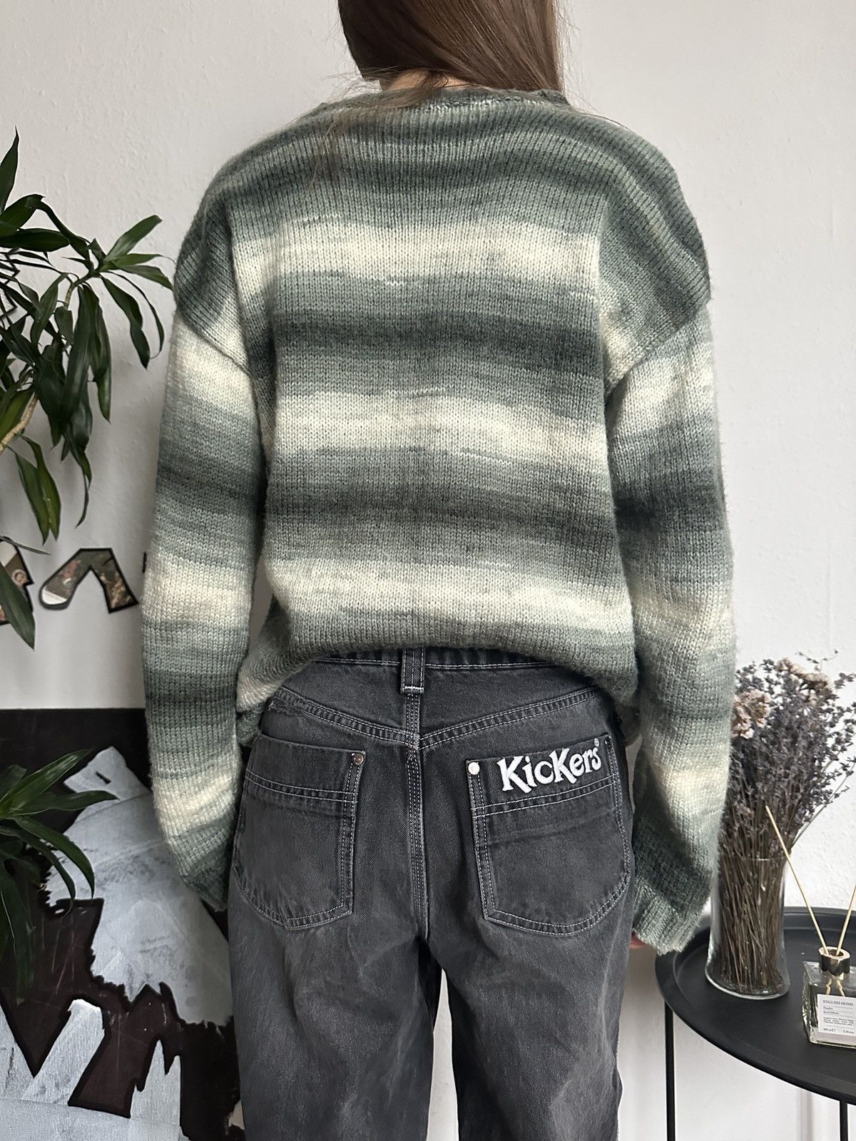 Japanese Brand × Vintage Striped Sweater Cozy Oversized Knit Pullover Size ONE SIZE - 5 Thumbnail