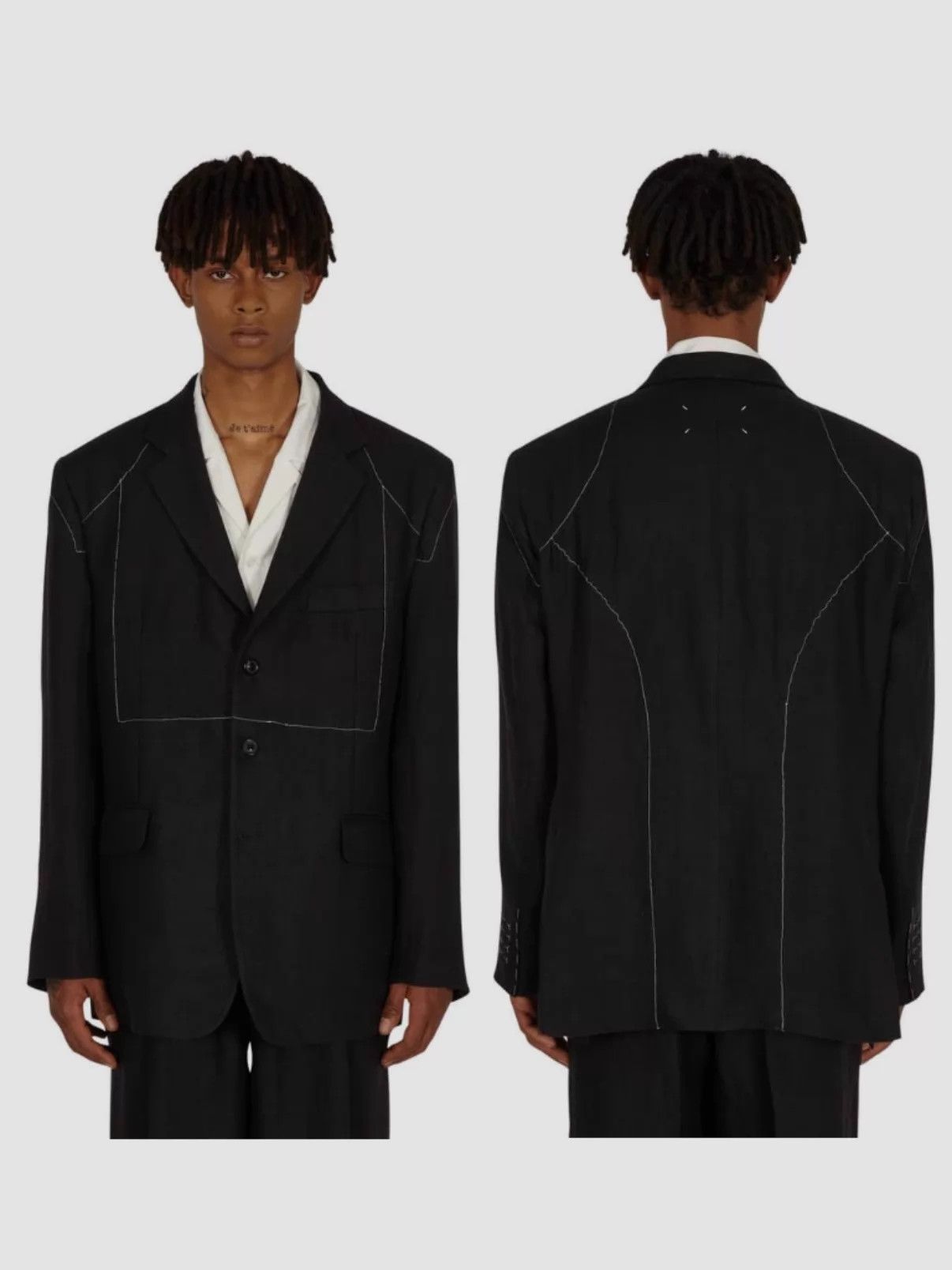 Maison Margiela Maison Margiela Black Oversize Visible Stitch Suit 48 Size 48R - 8 Thumbnail