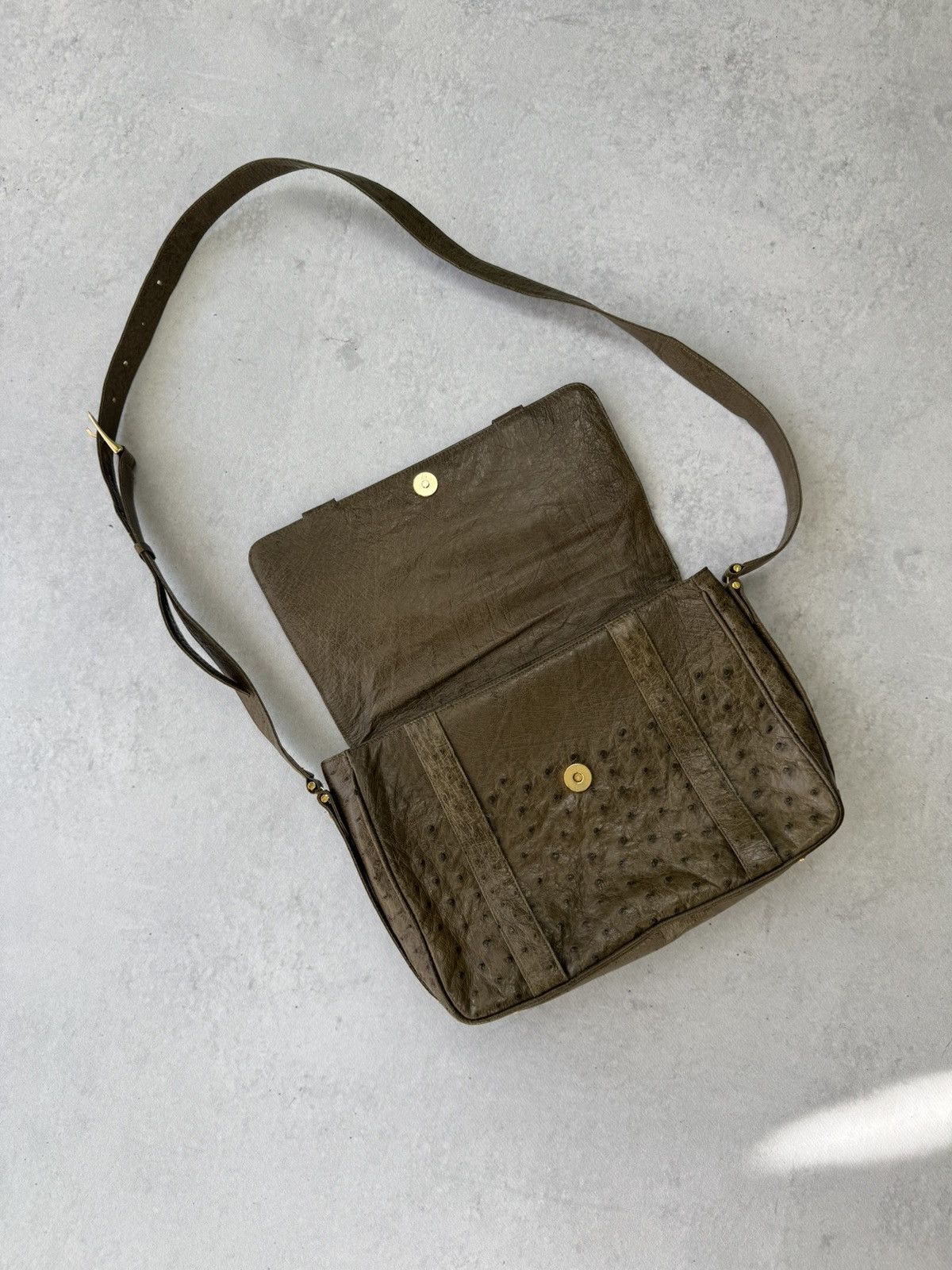 Vintage Rare Vintage 70-80s French Ostrich Leather Bag Size ONE SIZE - 4 Thumbnail